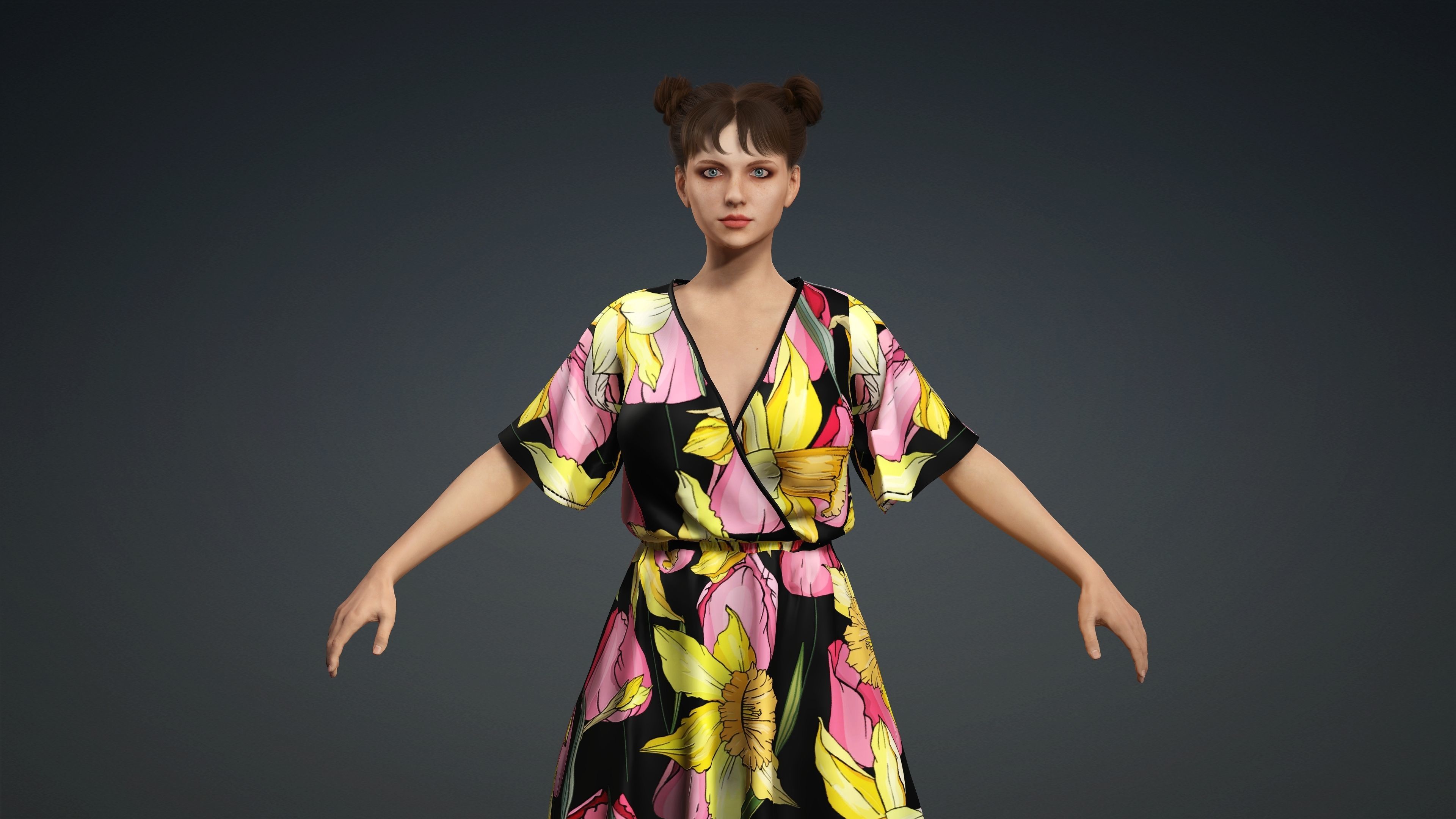 Sexy Character - Fully Rigged 3D model Low-poly 3D model_1