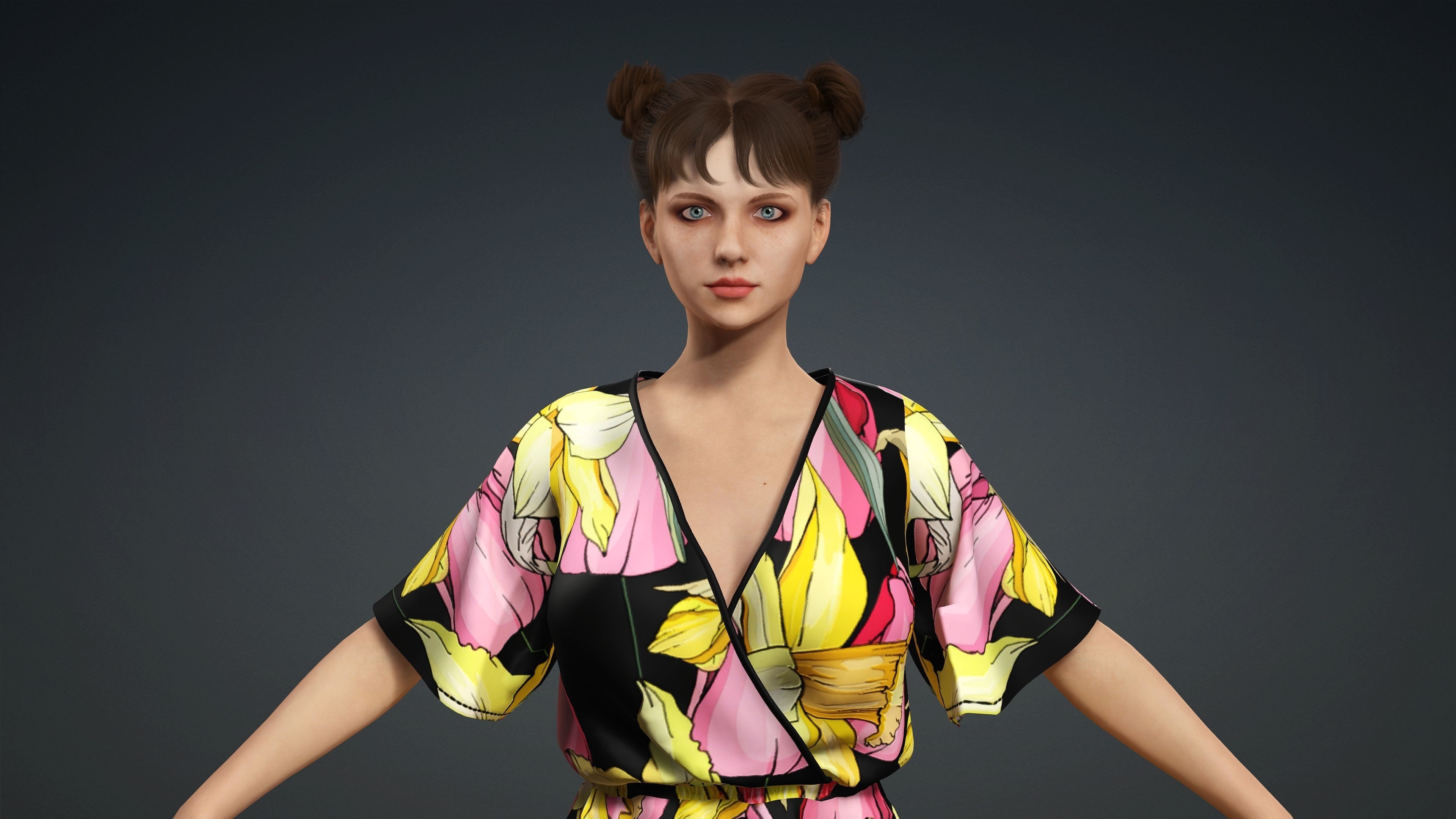 Sexy Character - Fully Rigged 3D model Low-poly 3D model_2