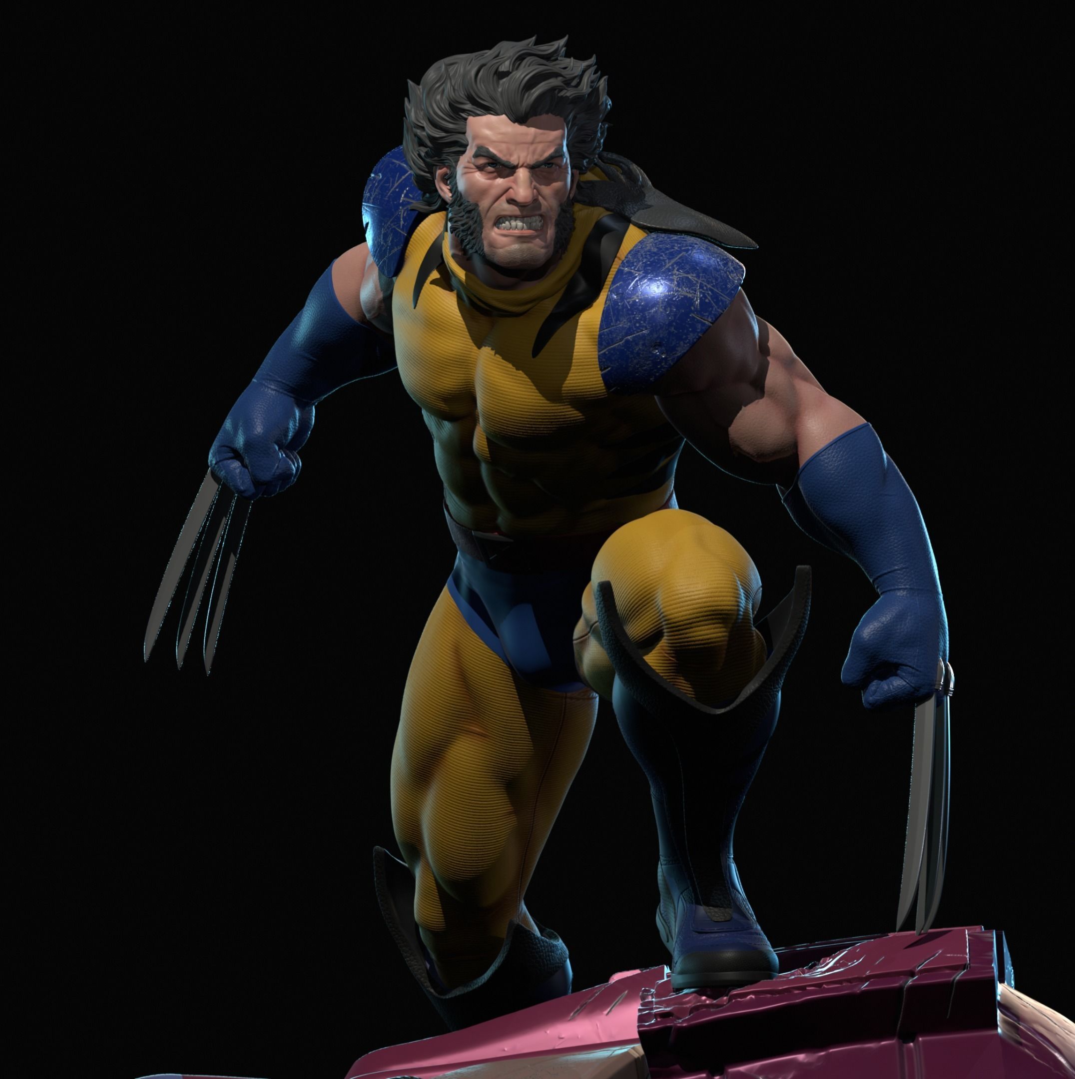Wolverine vs Sentinel statue for 3d printing 3D print model_2