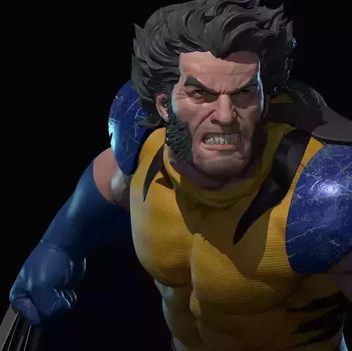 Wolverine vs Sentinel statue for 3d printing