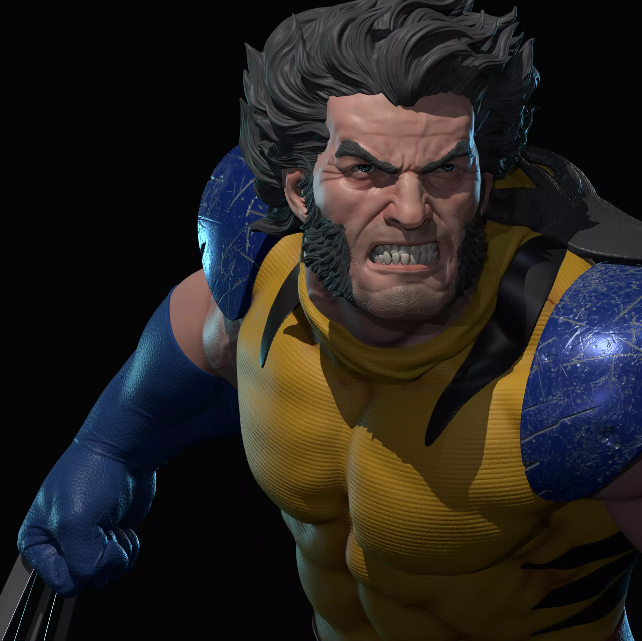 Wolverine vs Sentinel statue for 3d printing 3D print model_0