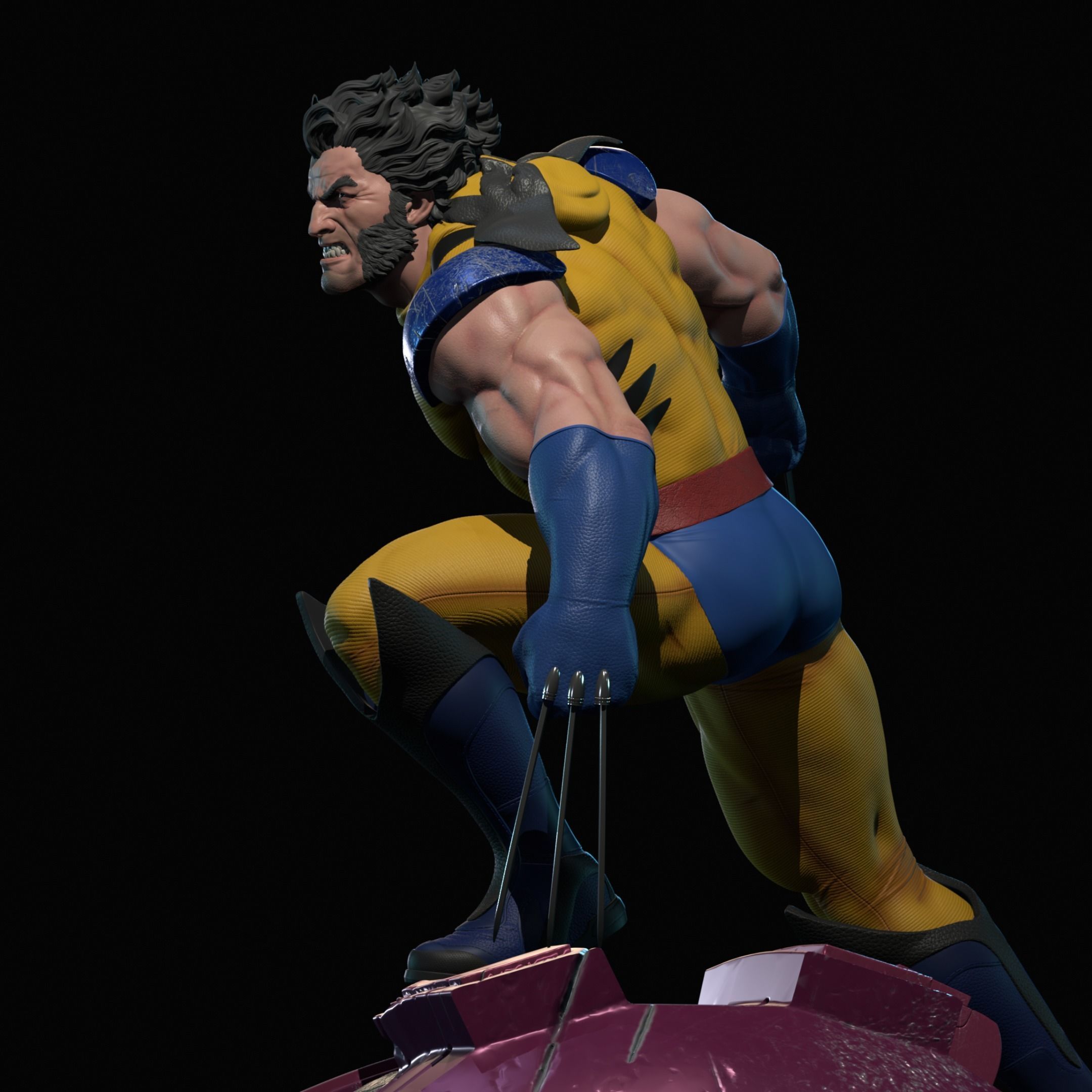 Wolverine vs Sentinel statue for 3d printing 3D print model_4