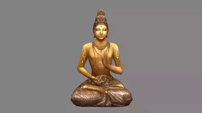 Golden Buddha statue - seated Buddha