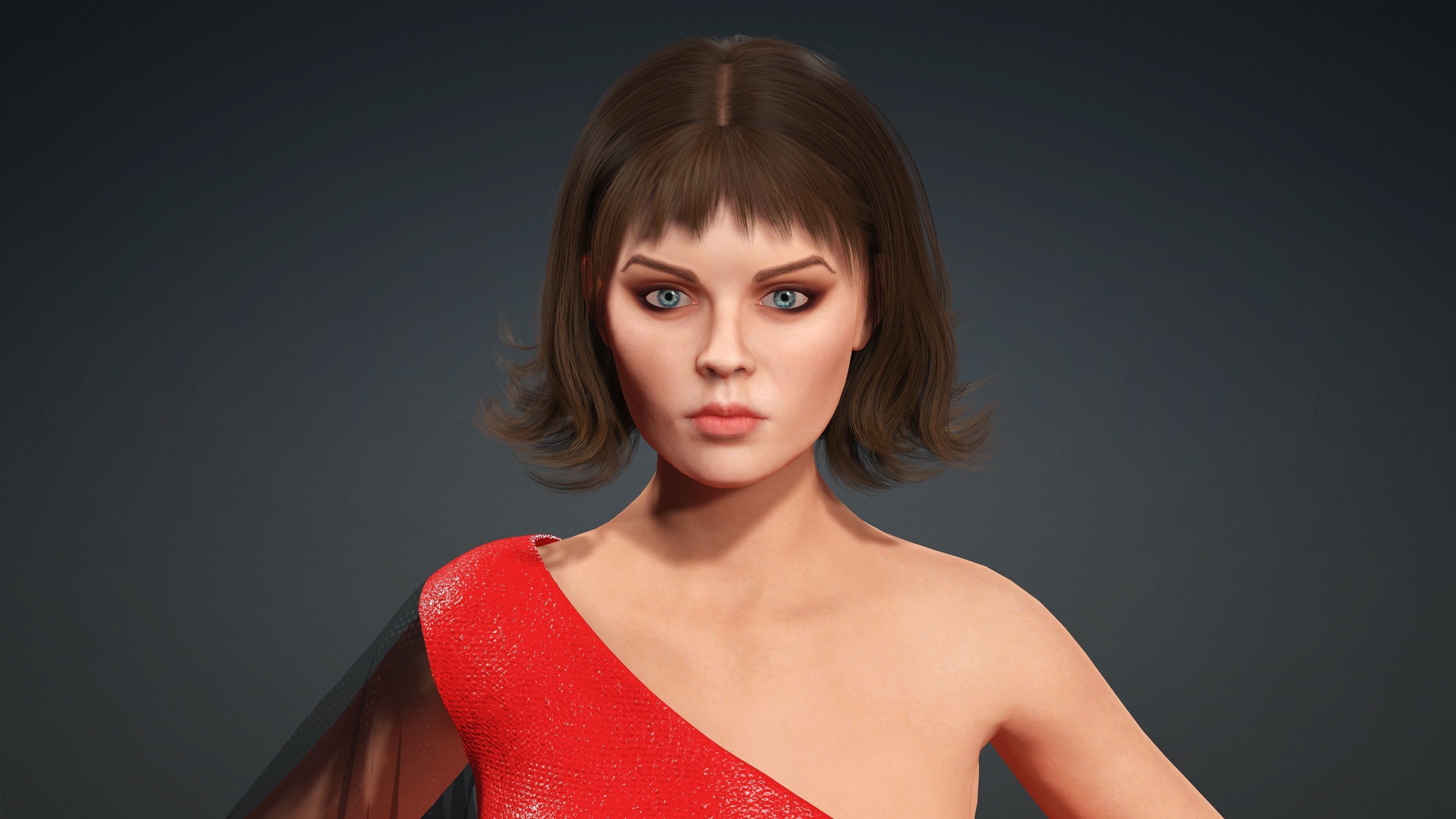 Sexy Character - Fully Rigged 3D model Low-poly 3D model_2