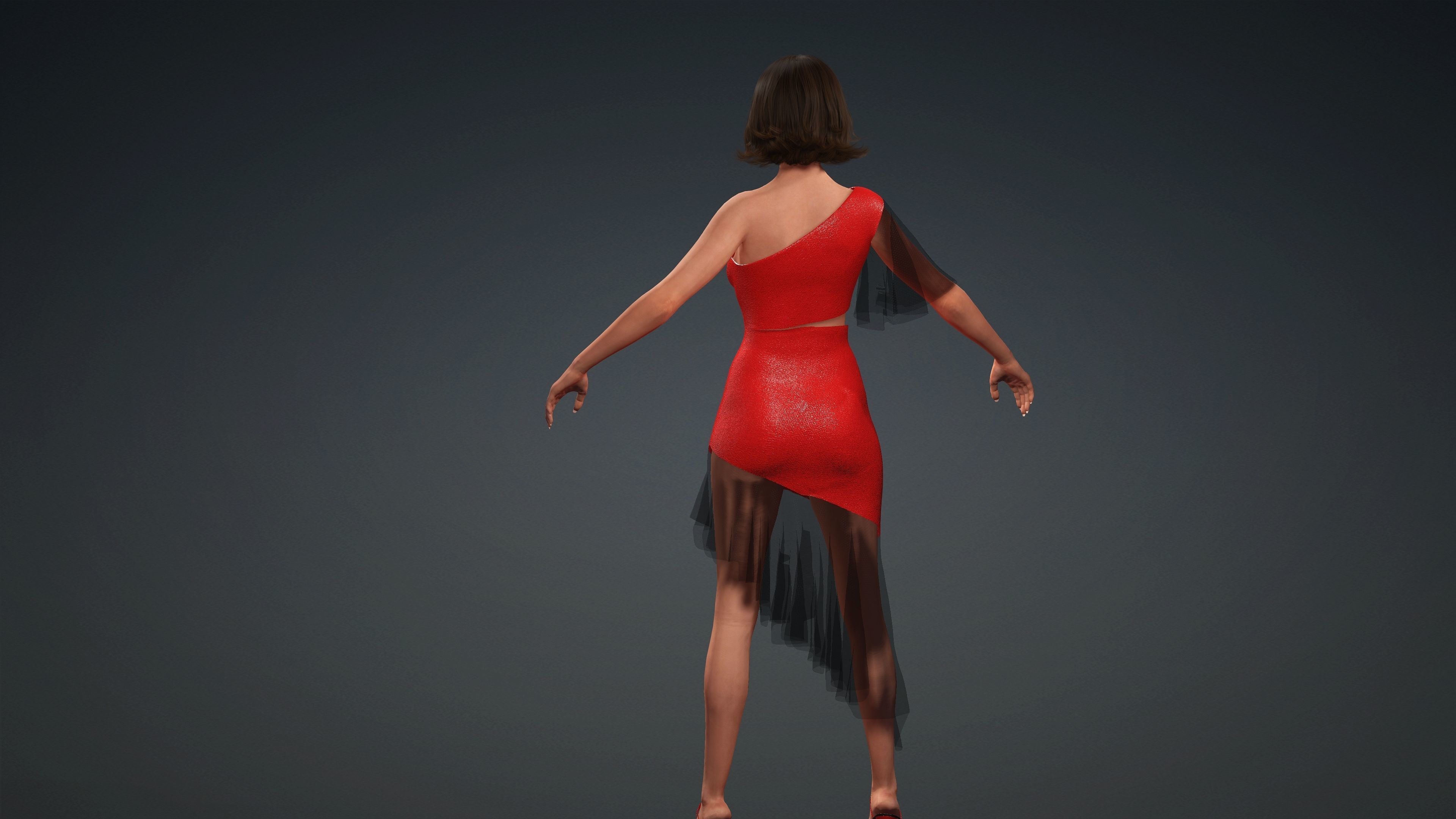 Sexy Character - Fully Rigged 3D model Low-poly 3D model_6