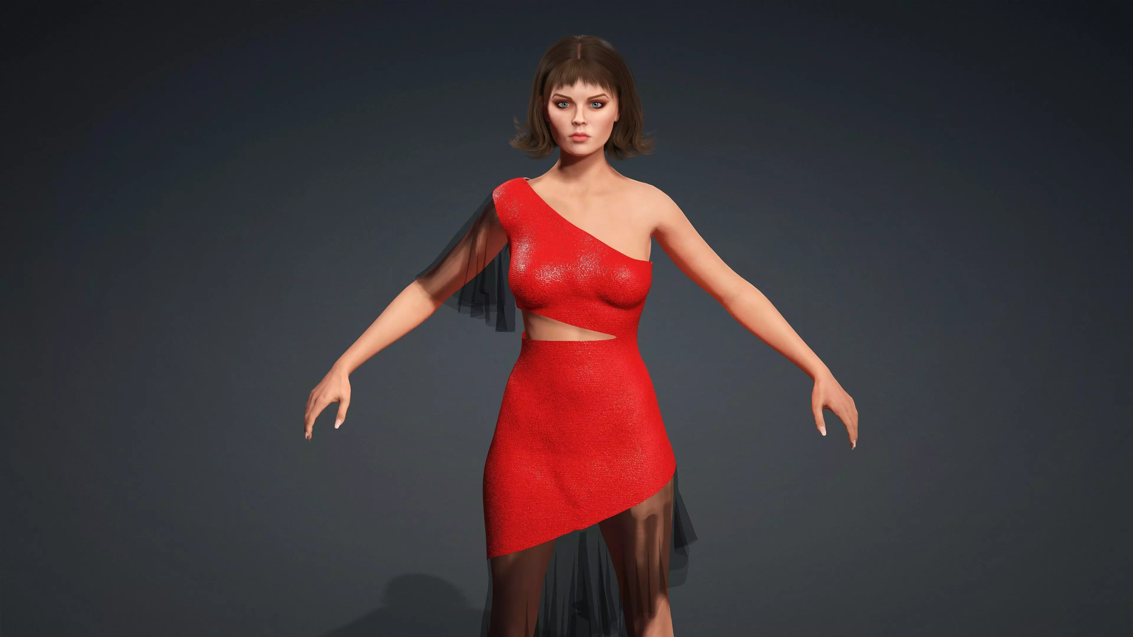 Sexy Character - Fully Rigged 3D model Low-poly 3D model_0