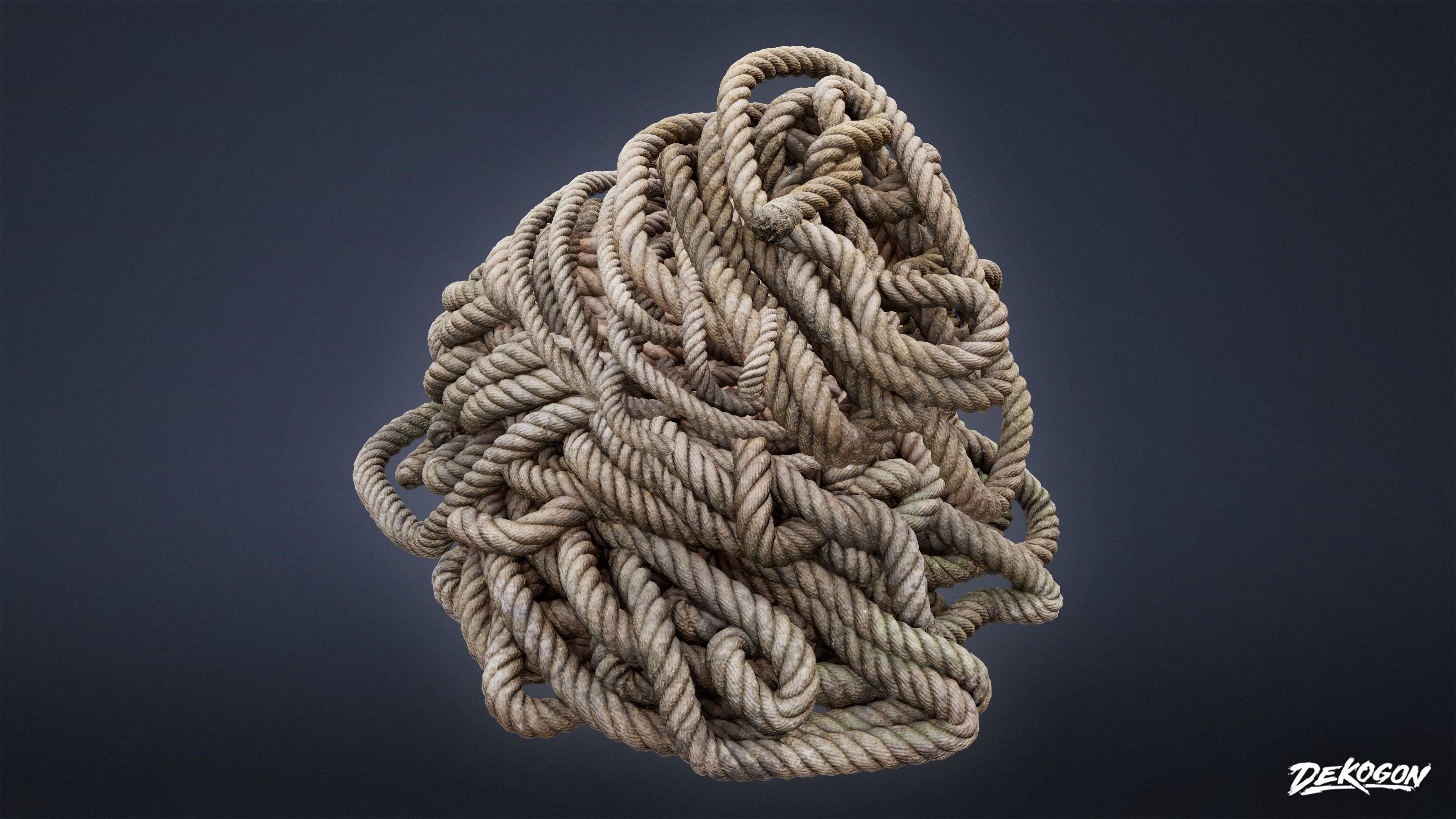 SEASIDE DOCKS - Rope Piles 01 - LOW POLY AND NANITE Low-poly 3D model_7