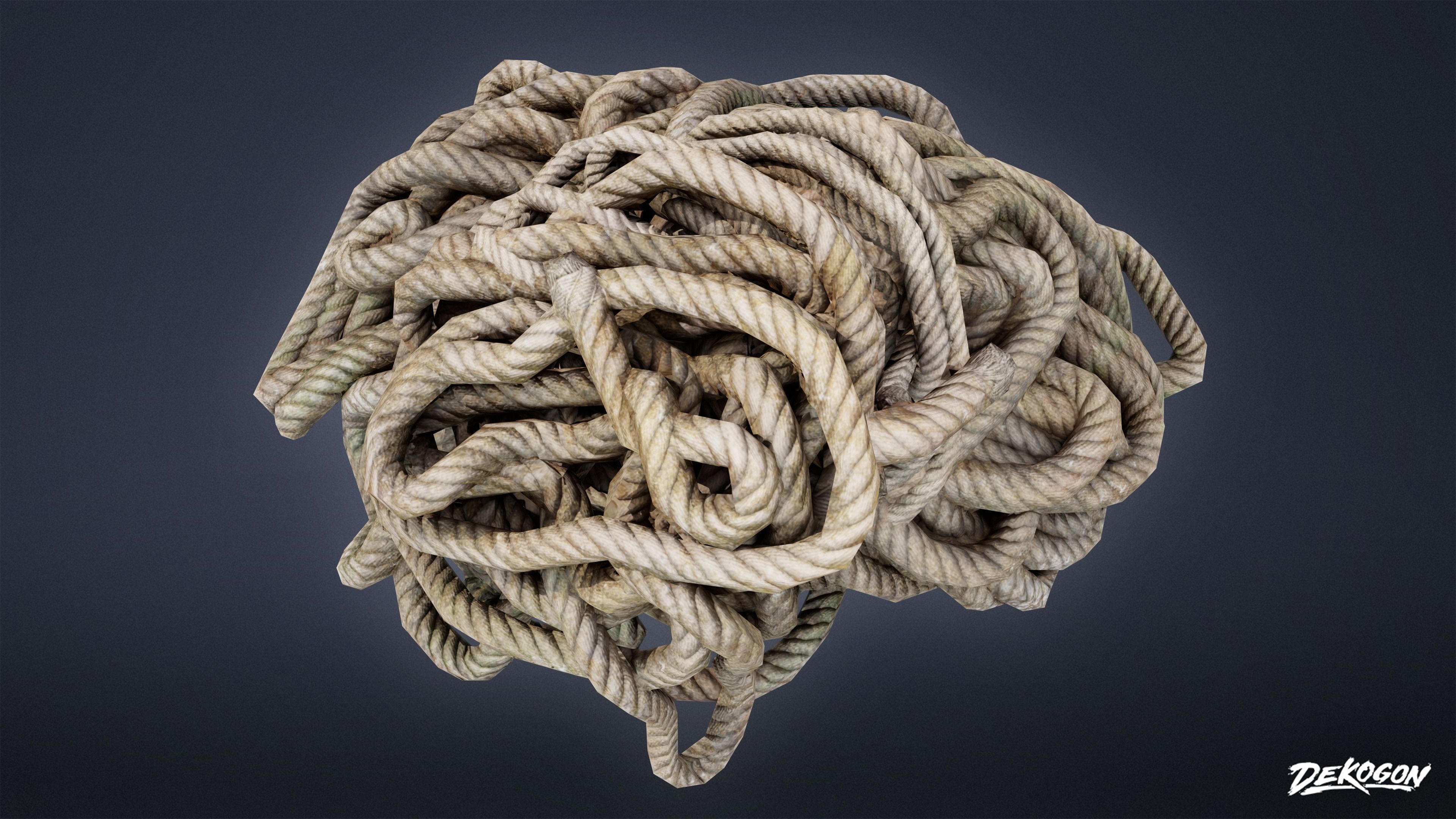 SEASIDE DOCKS - Rope Piles 01 - LOW POLY AND NANITE Low-poly 3D model_6