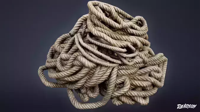 SEASIDE DOCKS - Rope Piles 01 - LOW POLY AND NANITE