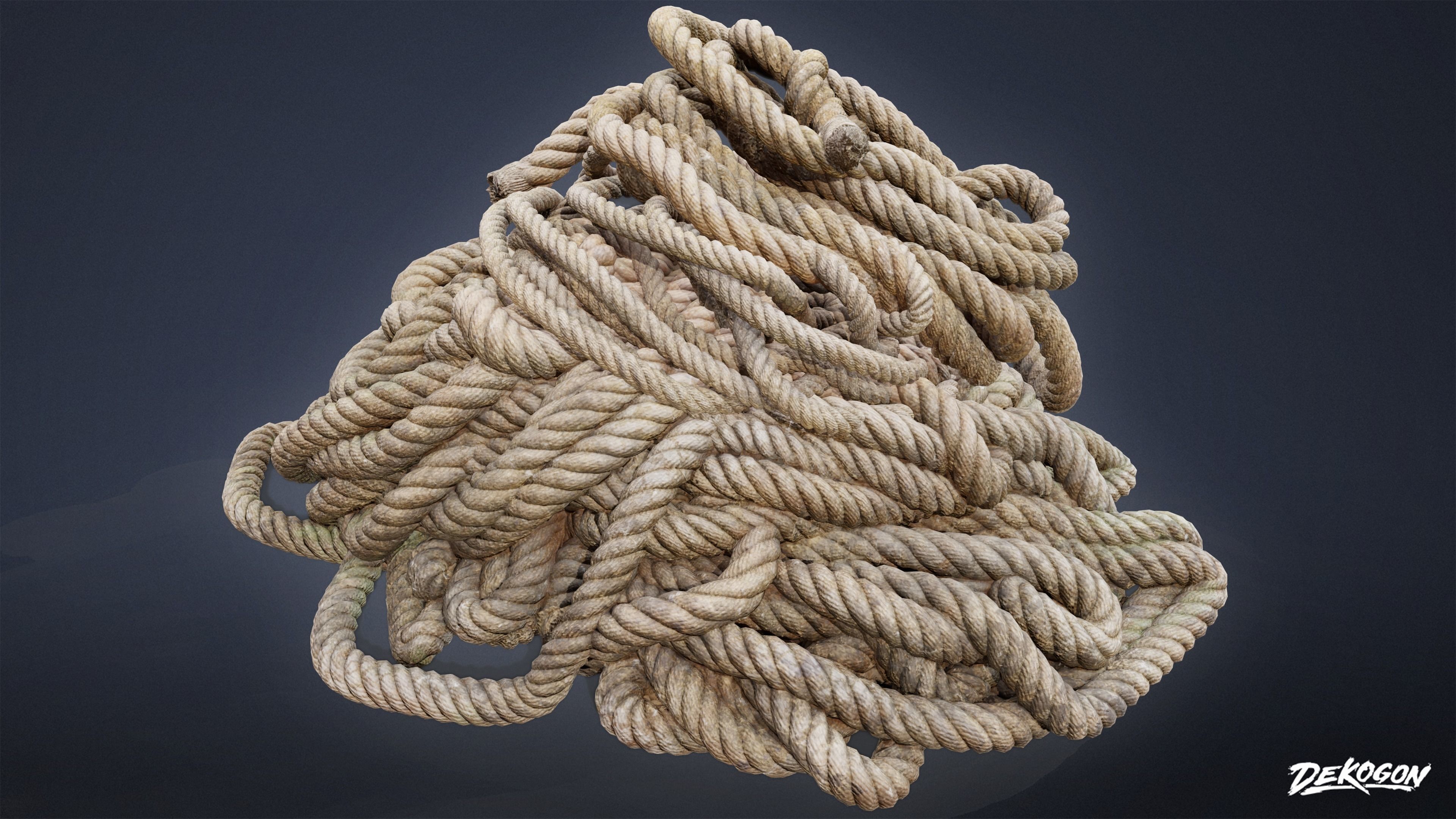 SEASIDE DOCKS - Rope Piles 01 - LOW POLY AND NANITE Low-poly 3D model_13