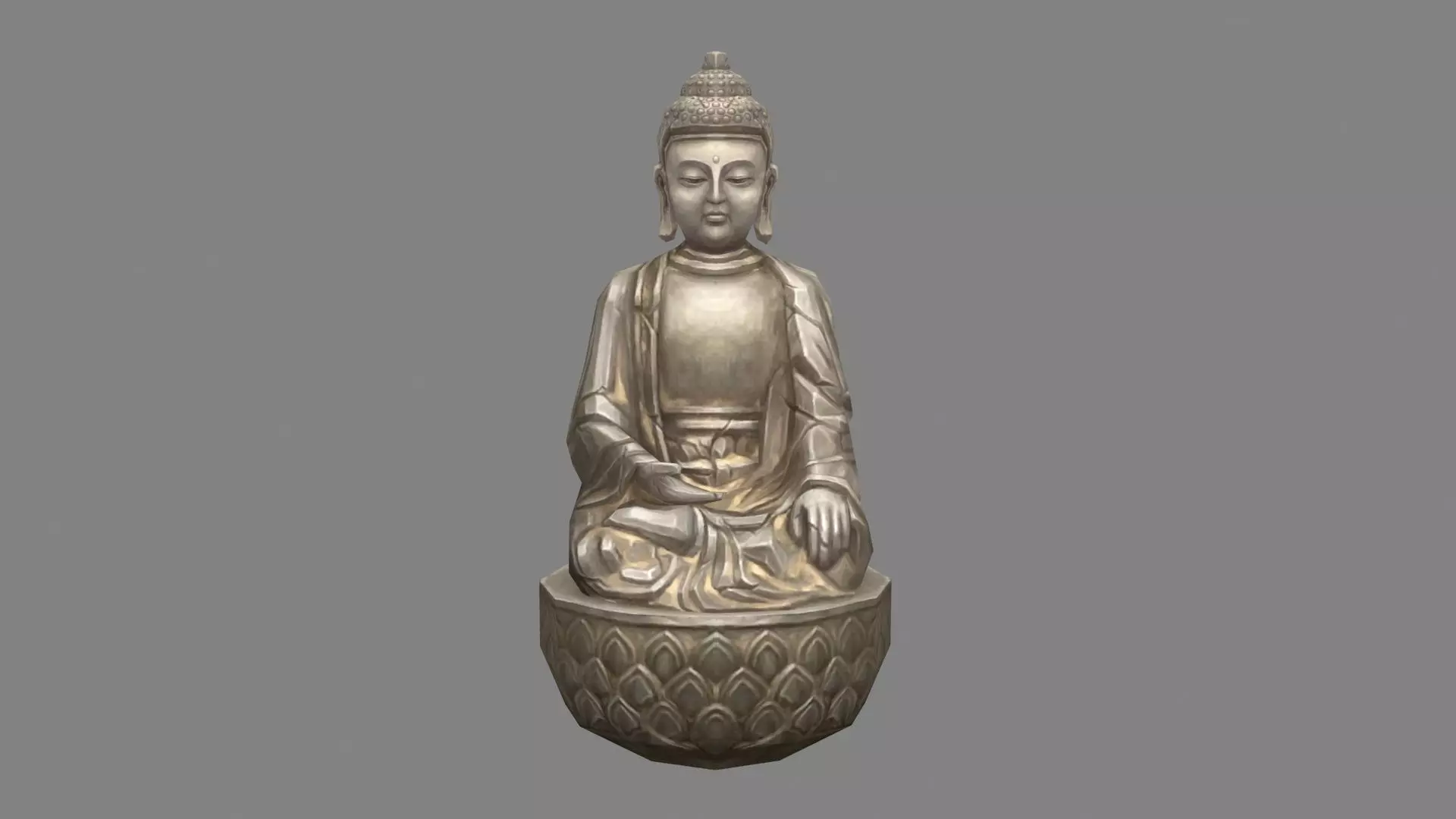 Stone Buddha statue - seated Buddha Low-poly 3D model