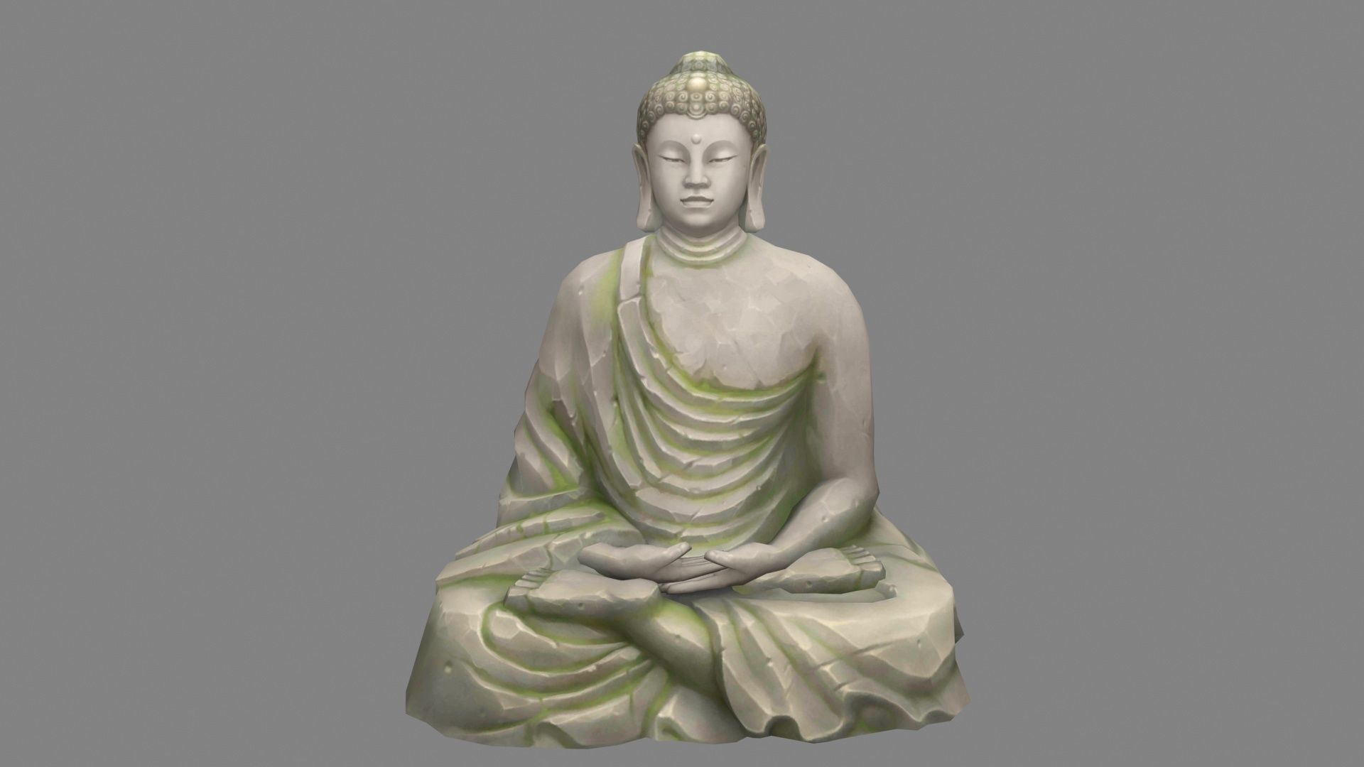A Giant Buddha Standing by Mountains and Rivers Low-poly 3D model_2