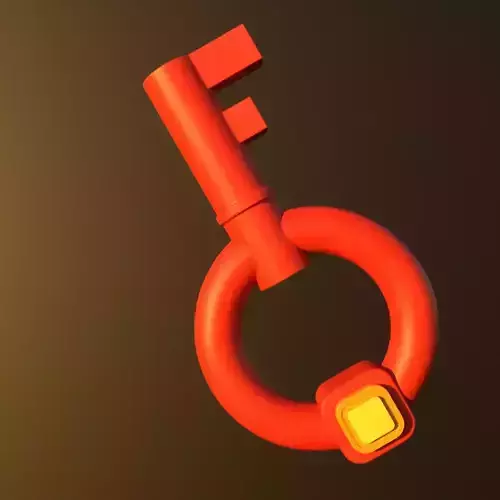 3D Key Game asset Cartoon 3D model