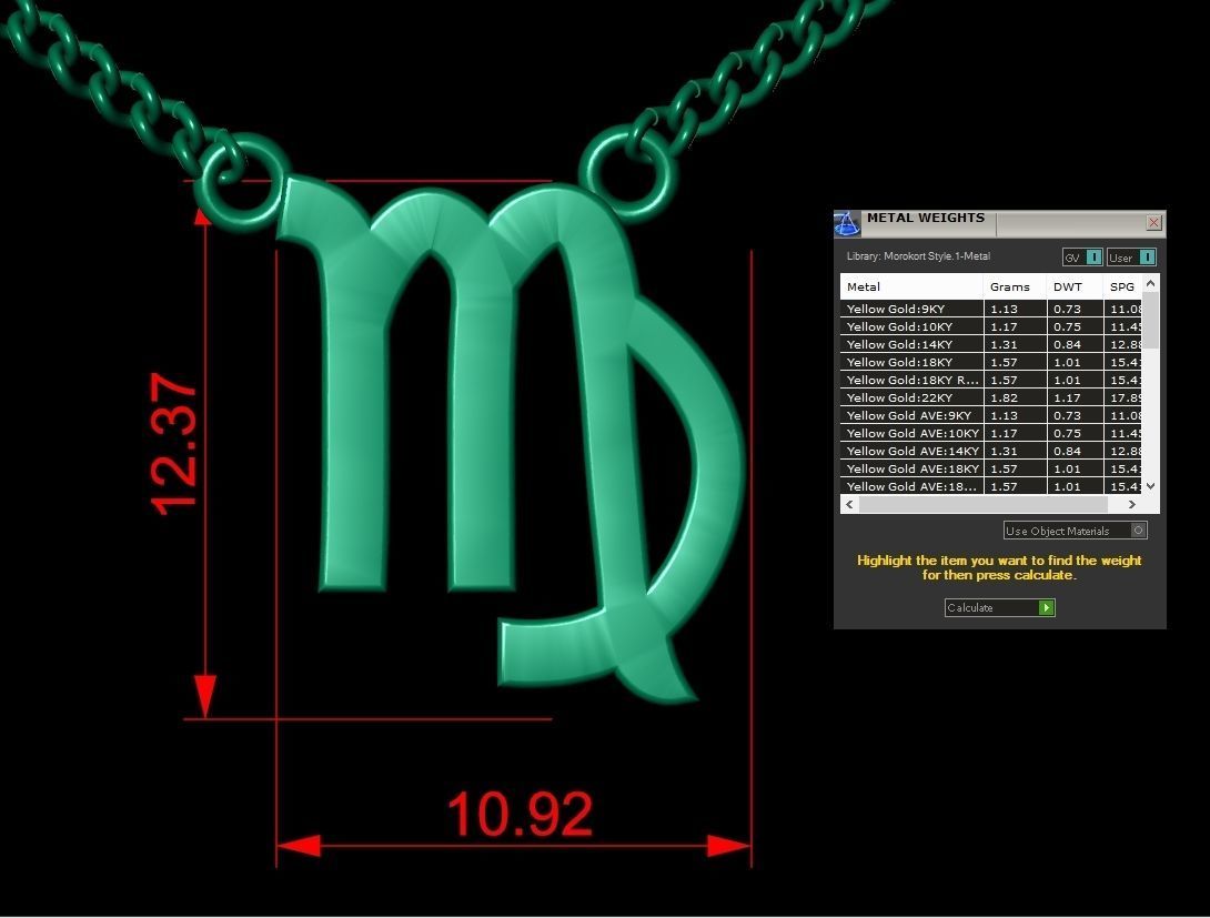 Virgo Original Pendant Design Version 1 3D print model_1