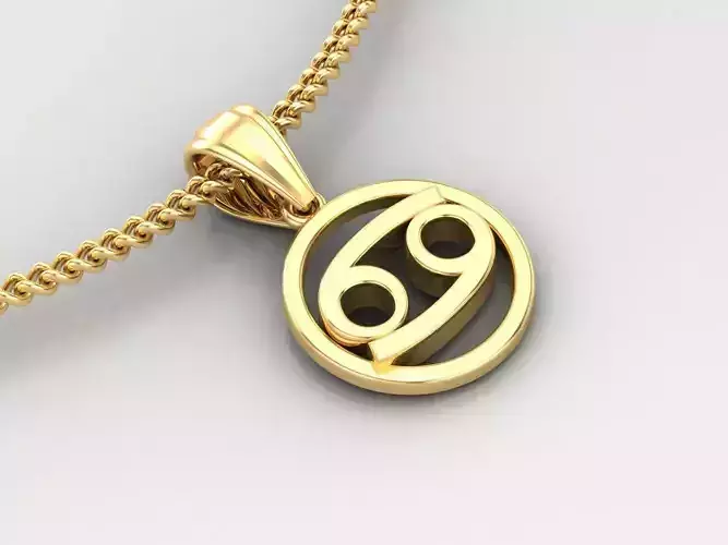 Cancer Original Pendant Design Version 2 3D print model