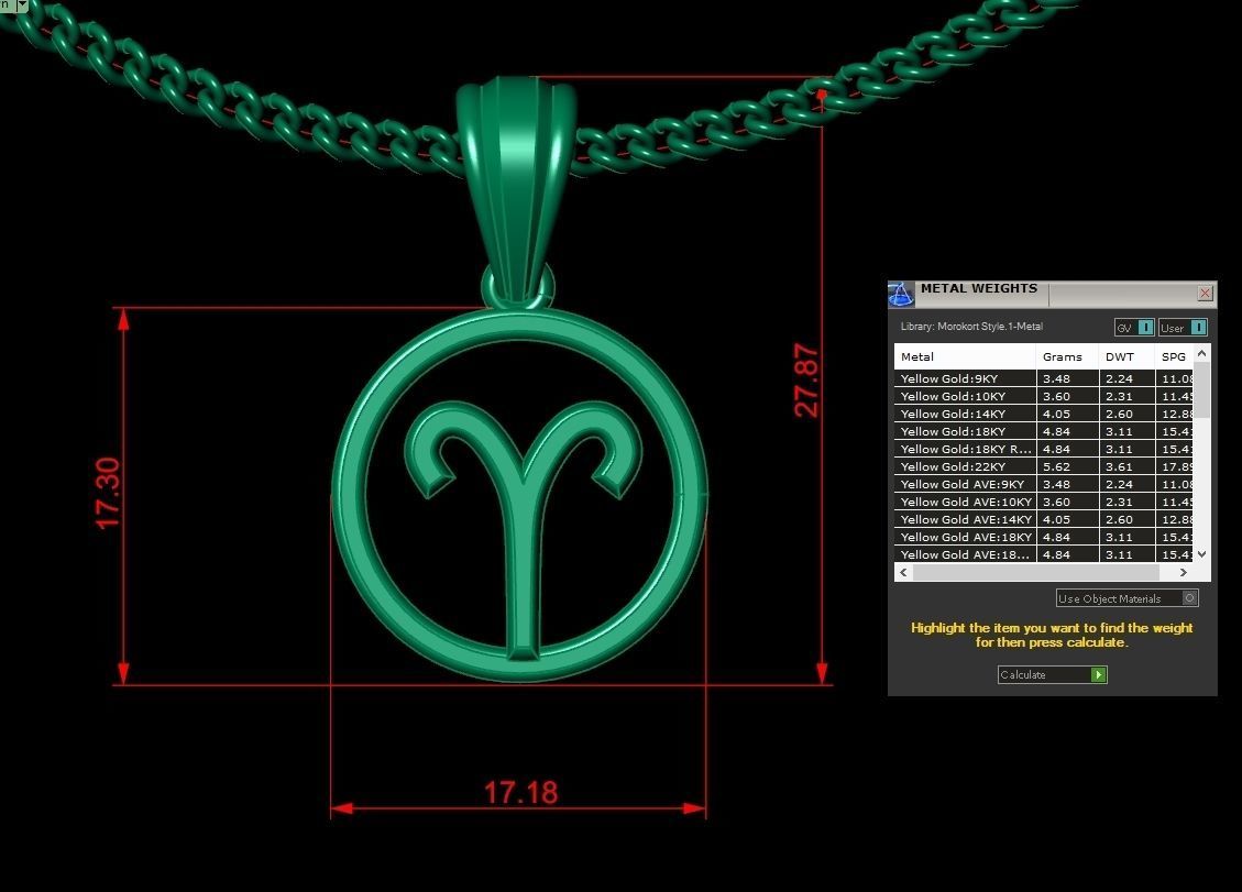 Aries Original Pendant Design Version 2 3D print model_1