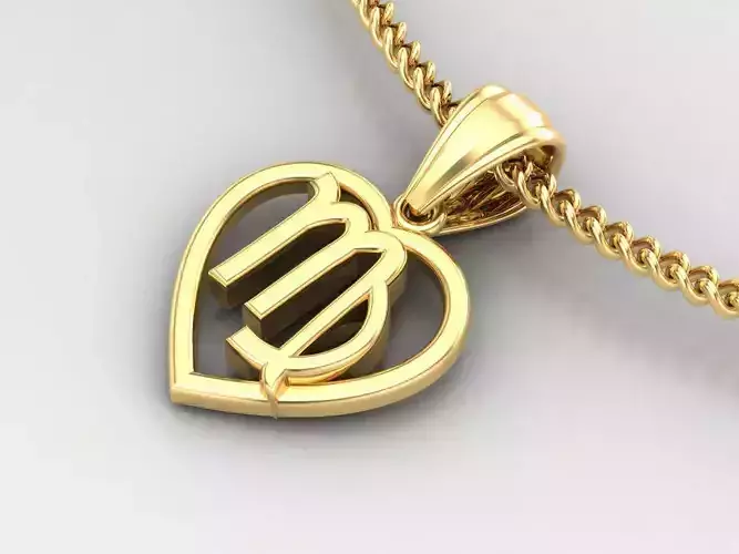 Virgo Original Heart Pendant Design Version 3 3D print model