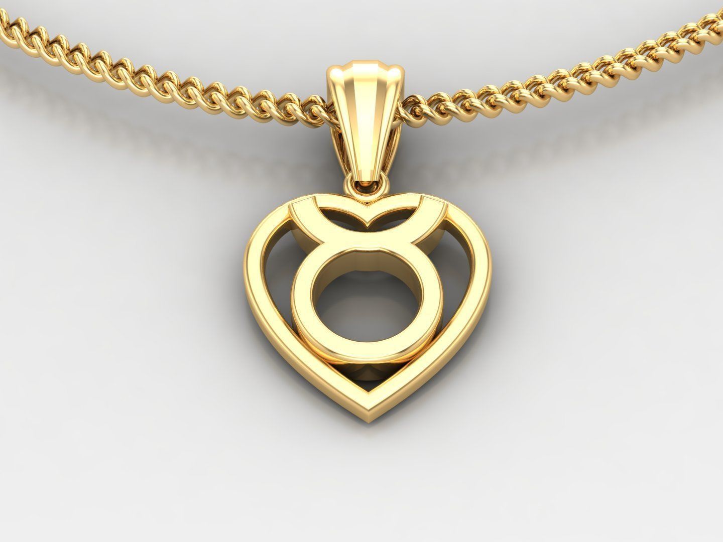 Taurus Original Heart Pendant Design Version 3 3D print model_3