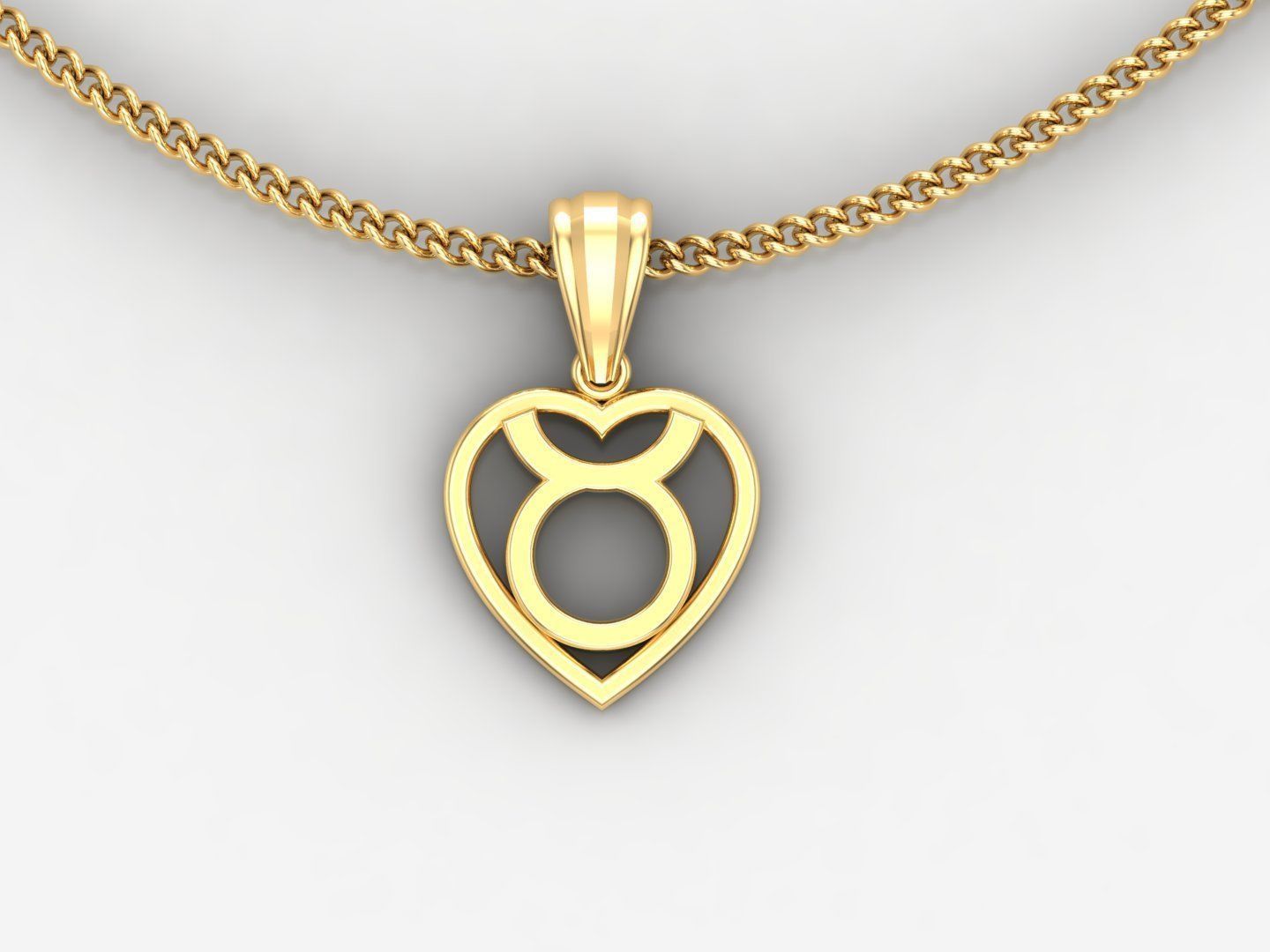 Taurus Original Heart Pendant Design Version 3 3D print model_2