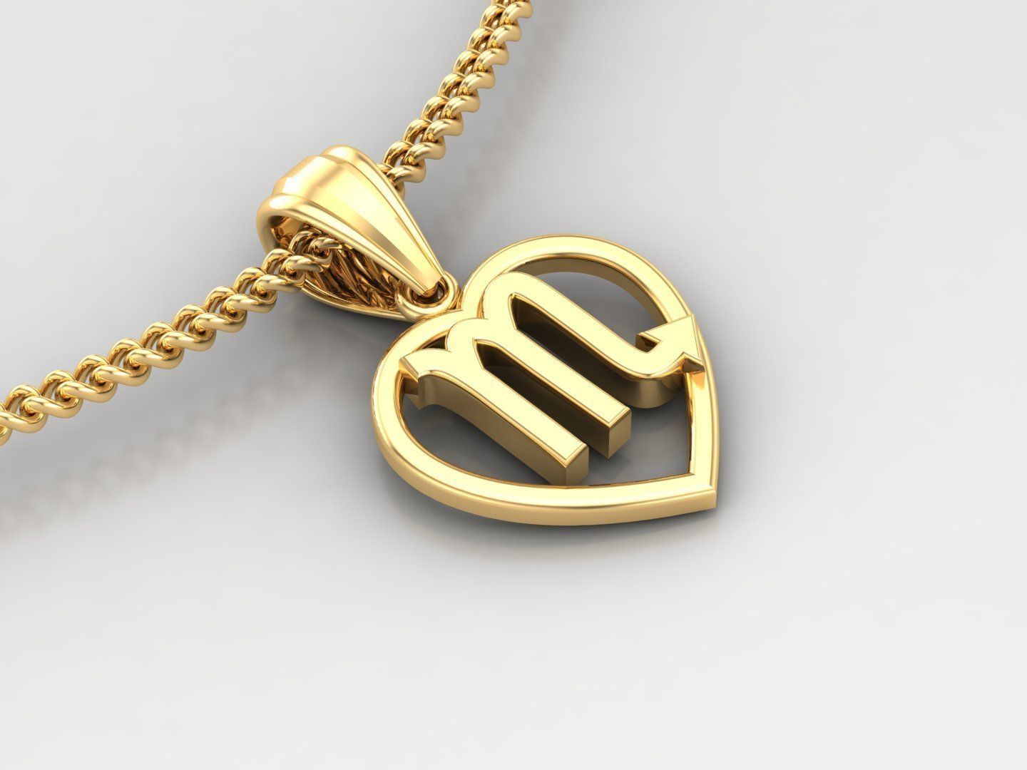 Scorpio Original Heart Pendant Design Version 3 3D print model_4