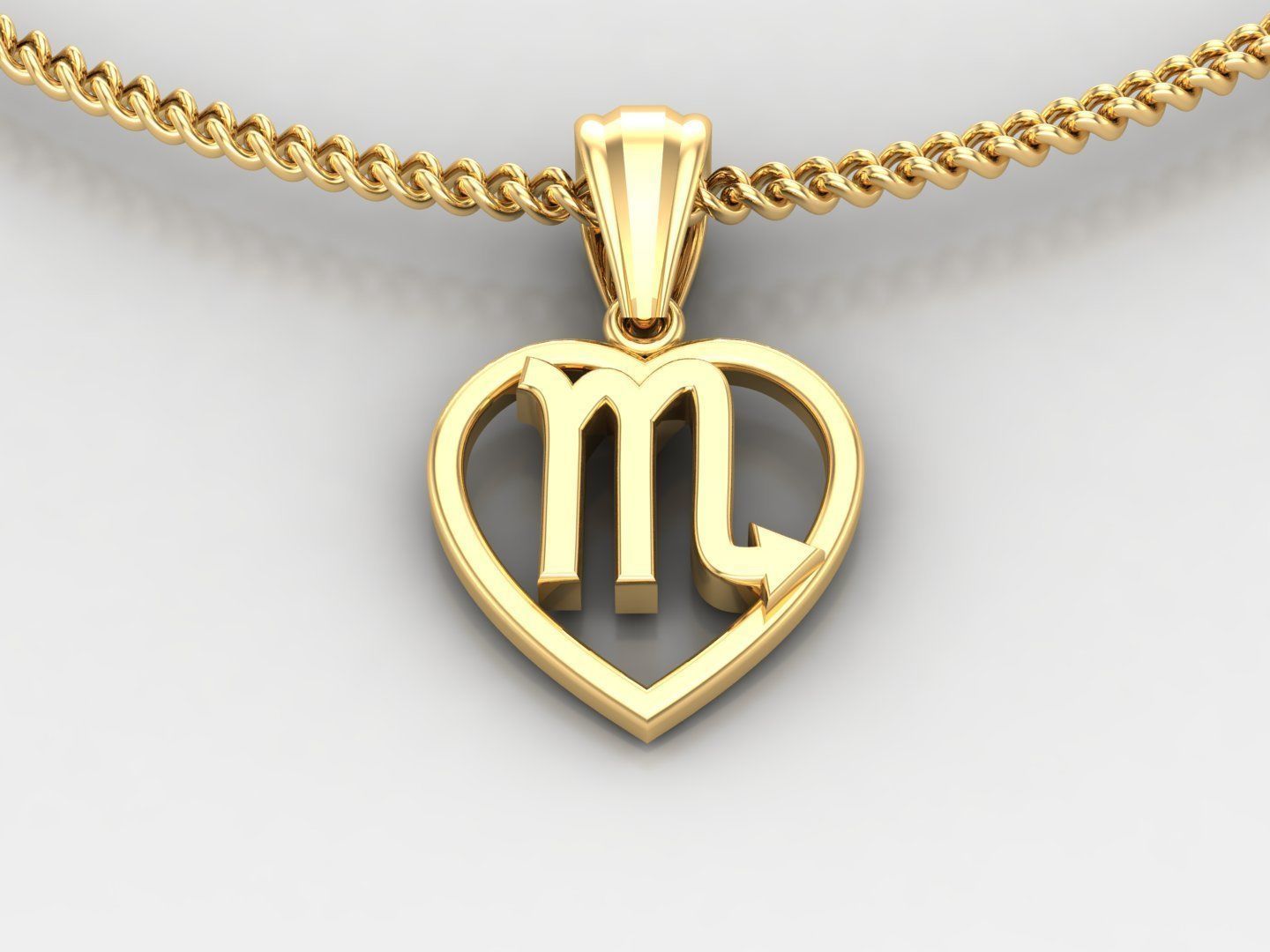 Scorpio Original Heart Pendant Design Version 3 3D print model_3