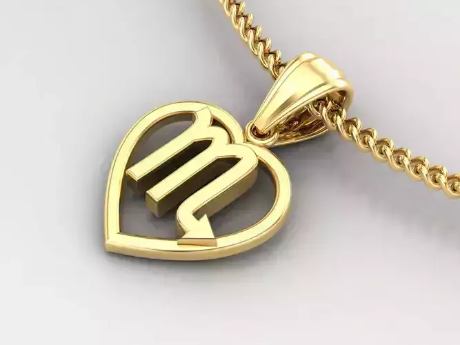 Scorpio Original Heart Pendant Design Version 3 3D print model