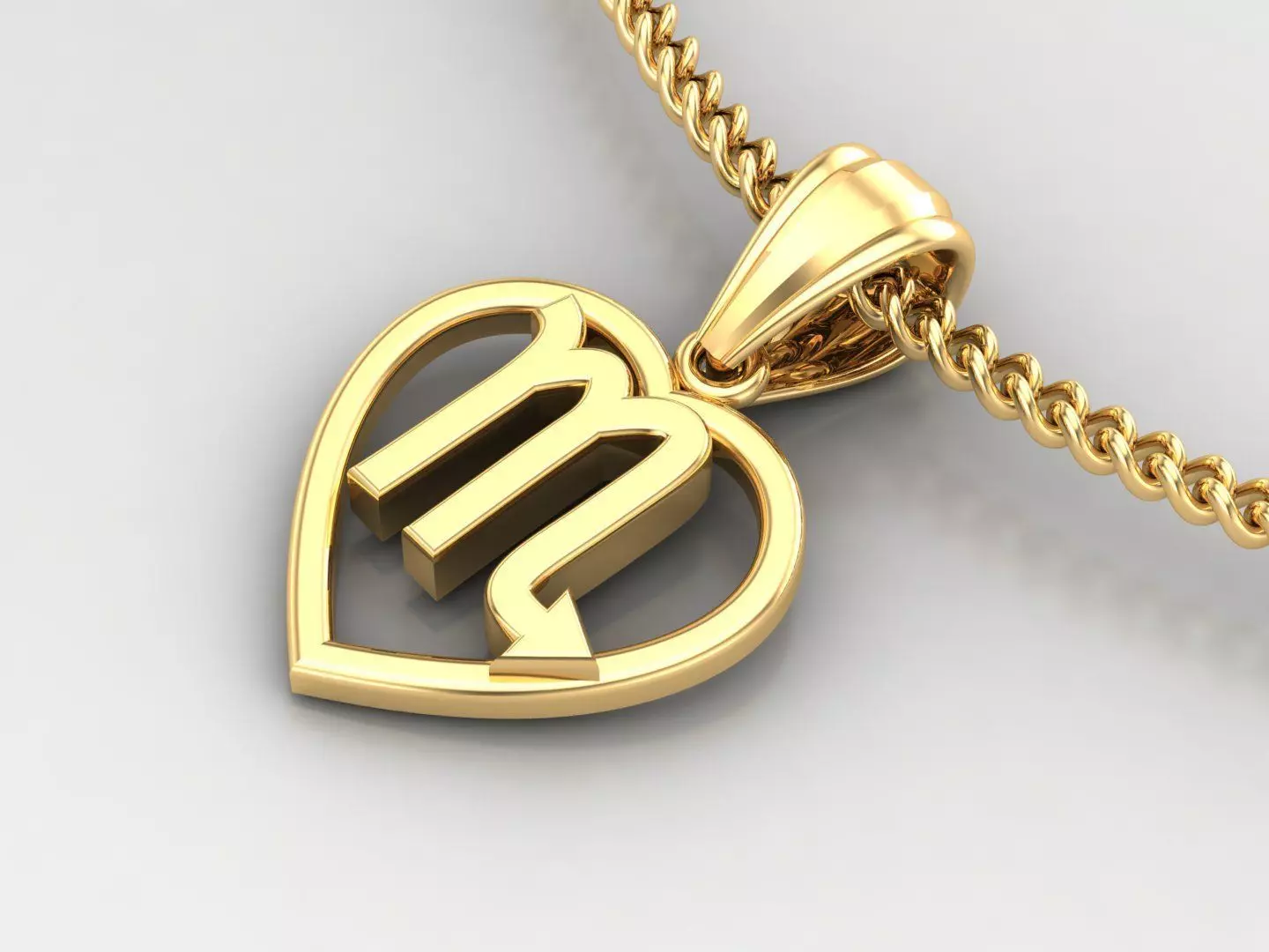 Scorpio Original Heart Pendant Design Version 3 3D print model_0