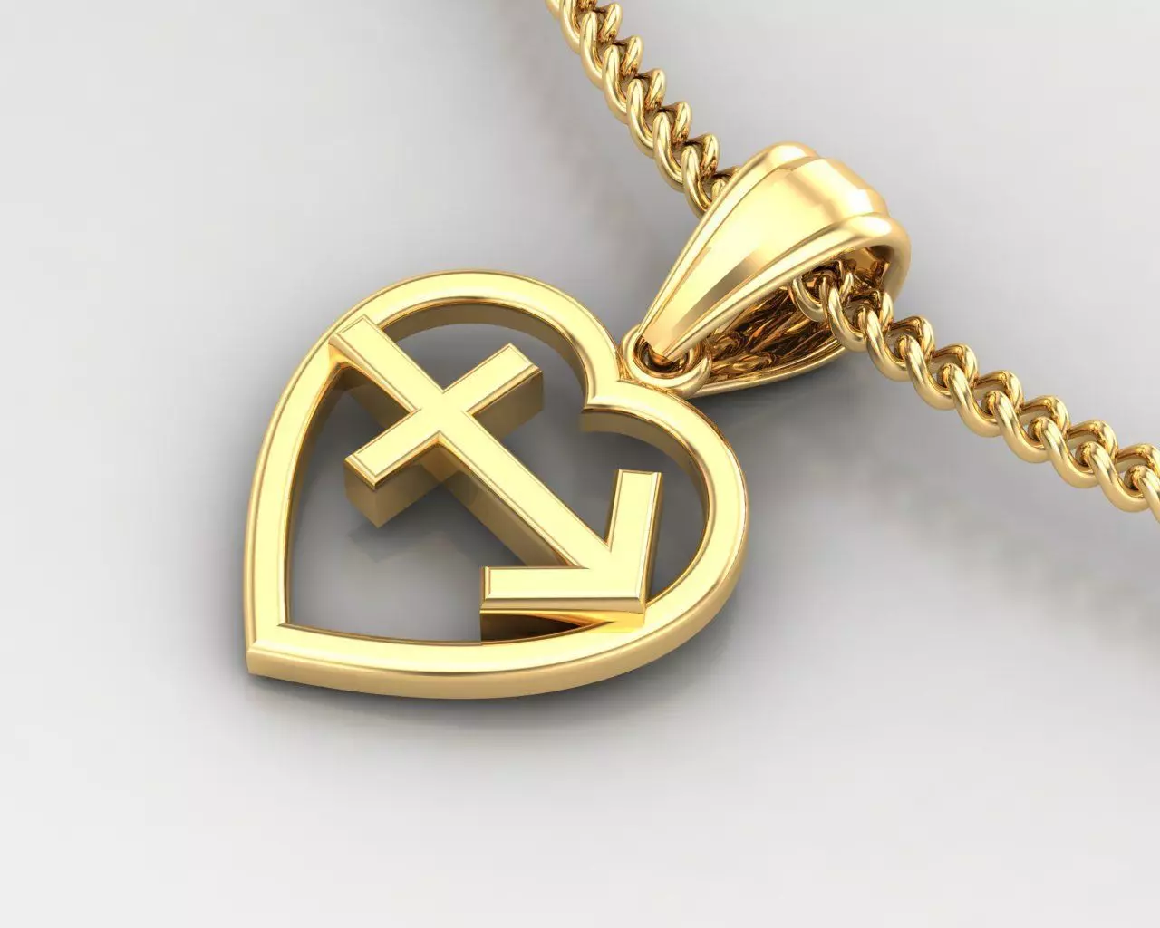 Sagittarius Original Heart Pendant Design Version 3 3D print model