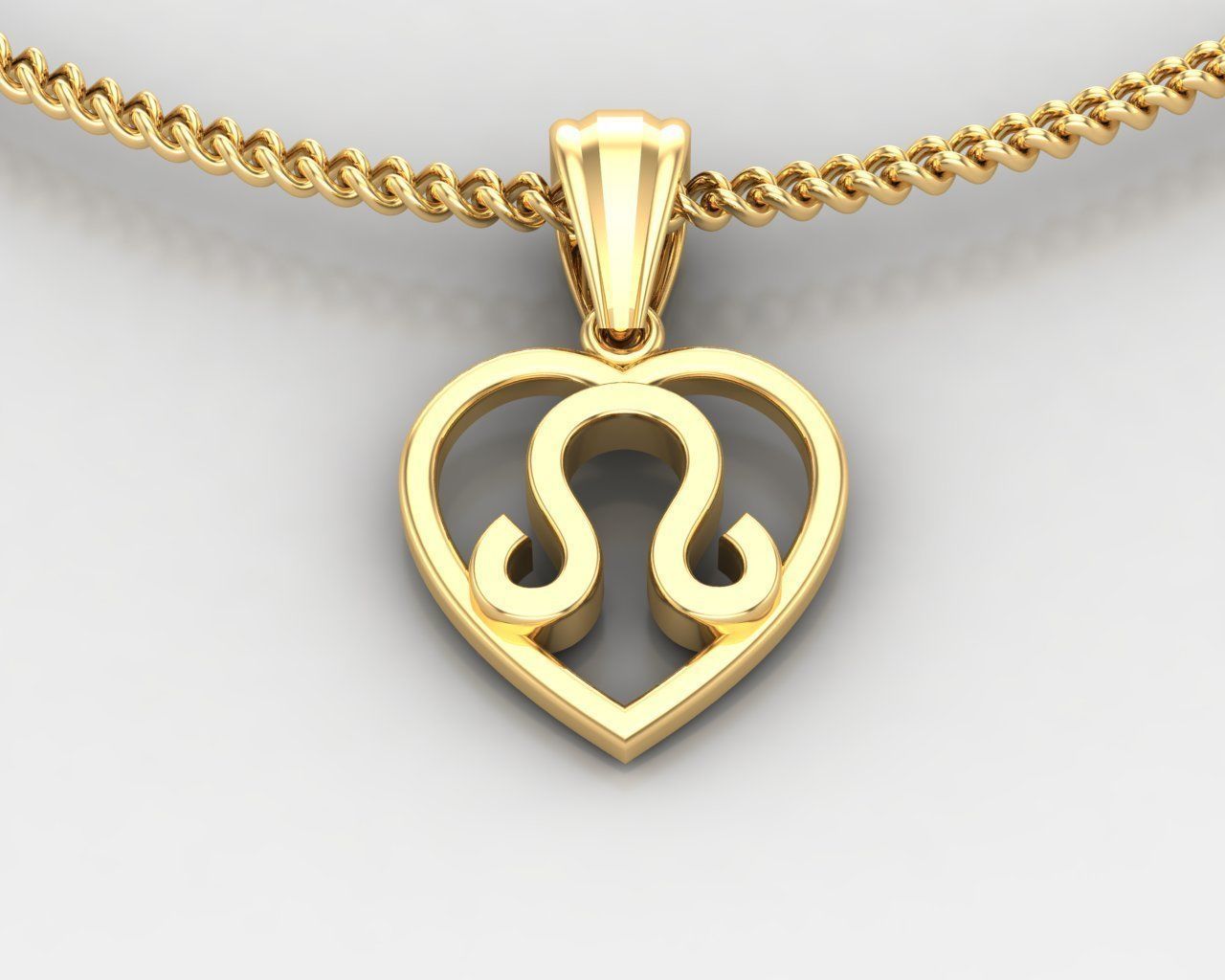 Leo Original Heart Pendant Design Version 3 3D print model_3