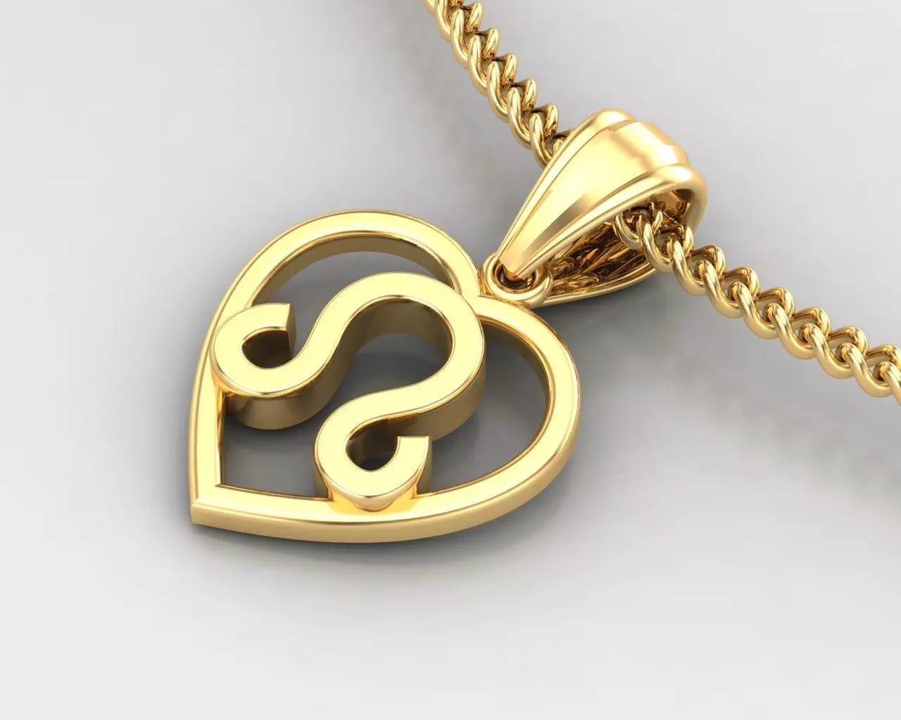 Leo Original Heart Pendant Design Version 3 3D print model_0