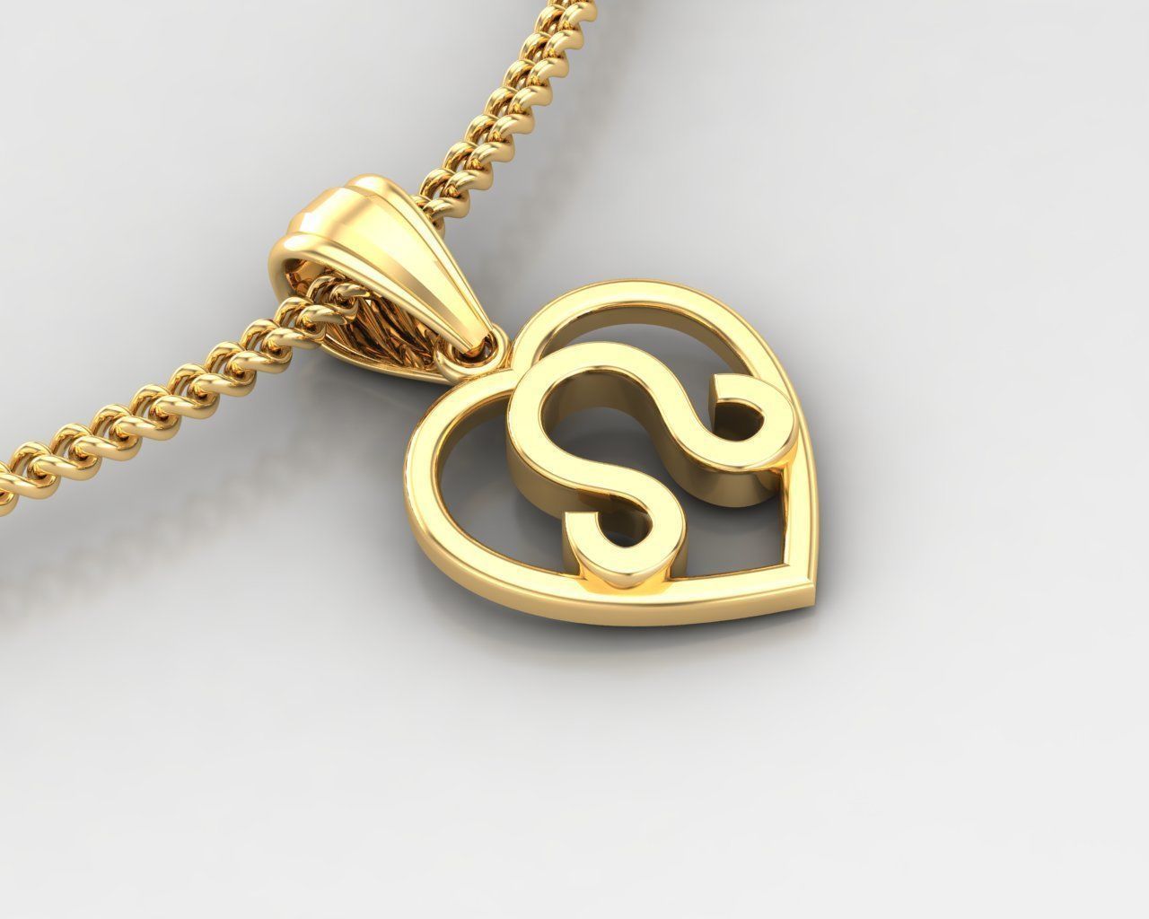 Leo Original Heart Pendant Design Version 3 3D print model_4