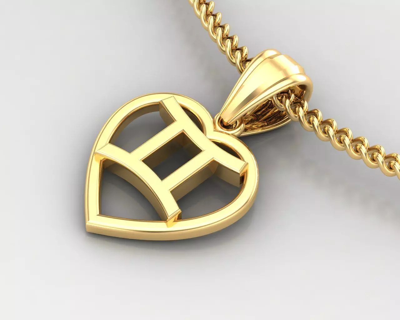 Gemini Original Heart Pendant Design Version 3 3D print model