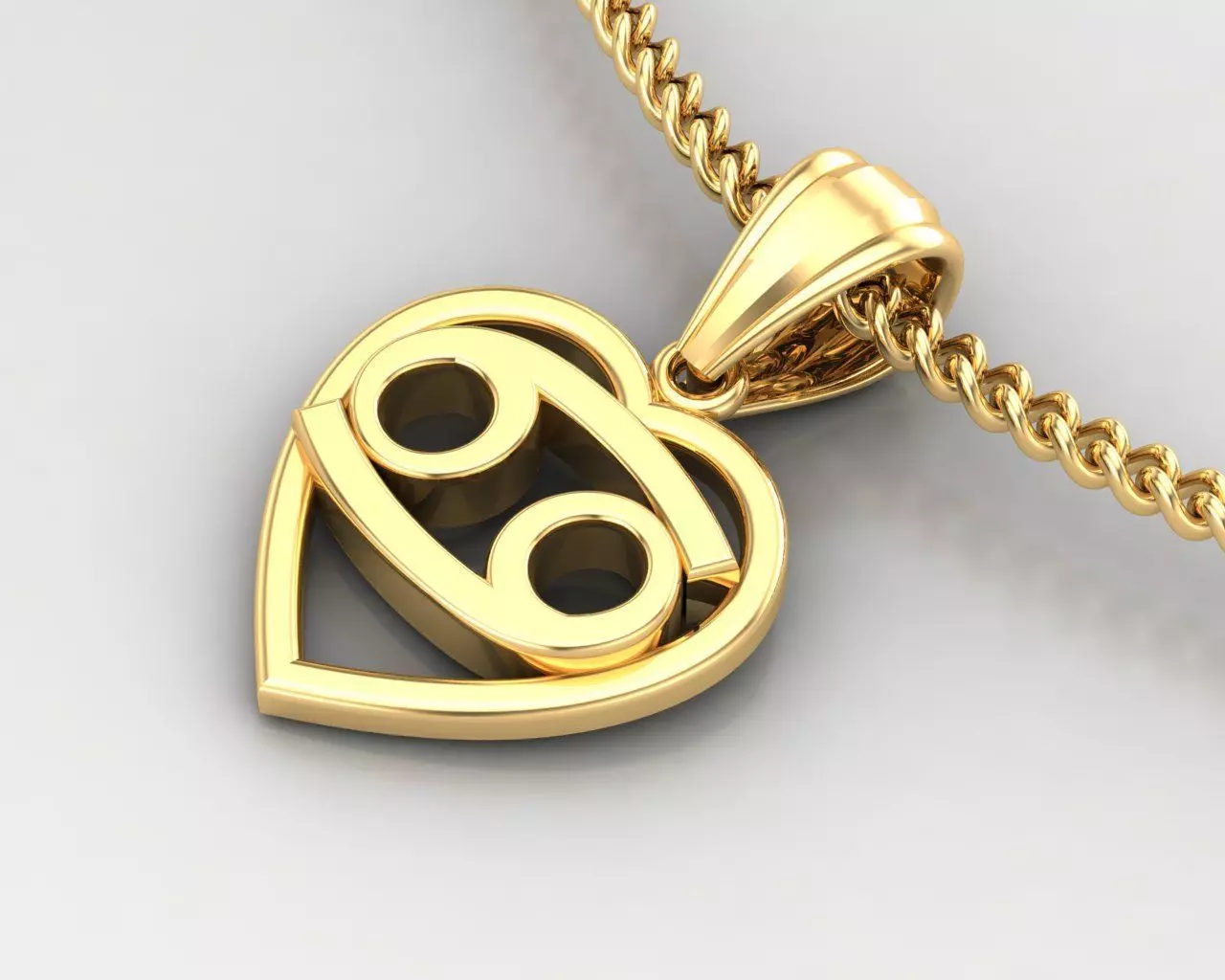 Cancer Original Heart Pendant Design Version 3 3D print model