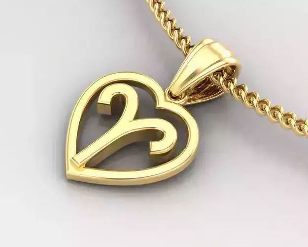 Aries Original Heart Pendant Design Version 3 3D print model
