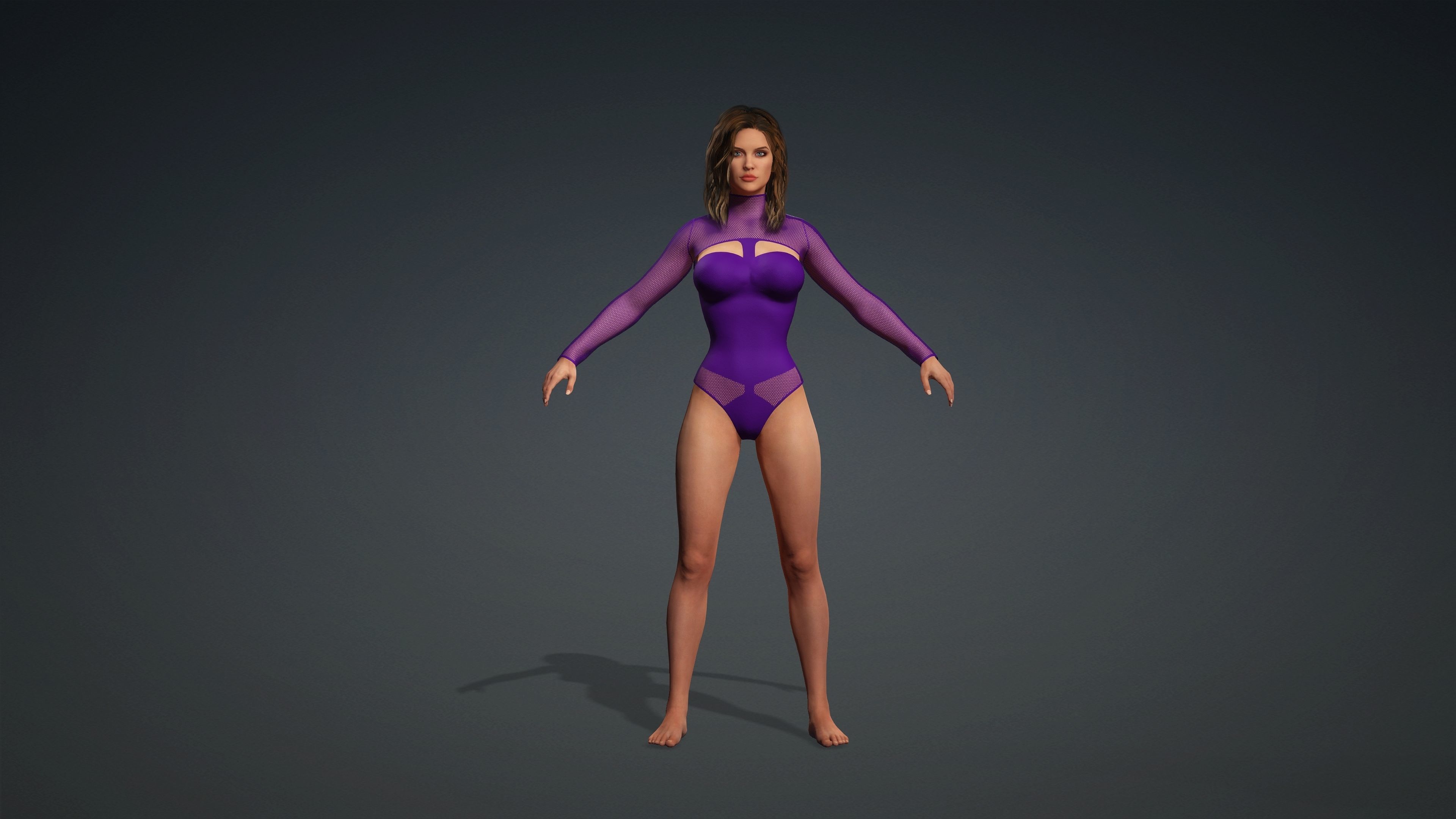 Sexy Character - Fully Rigged 3D model Low-poly 3D model_4