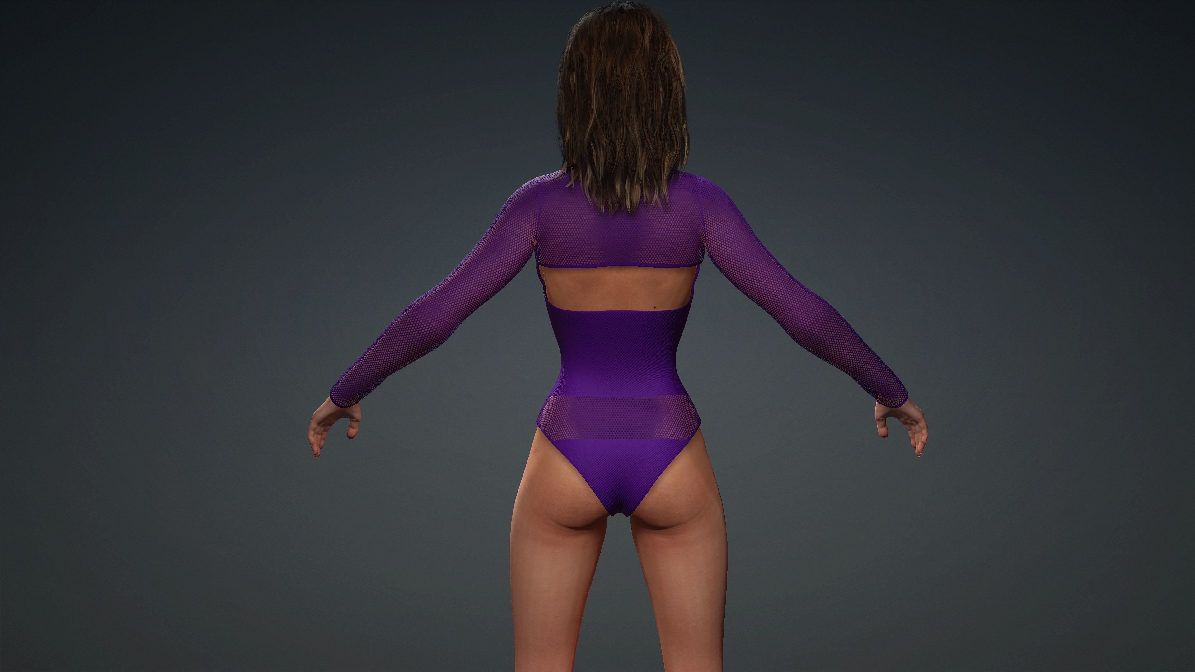 Sexy Character - Fully Rigged 3D model Low-poly 3D model_6