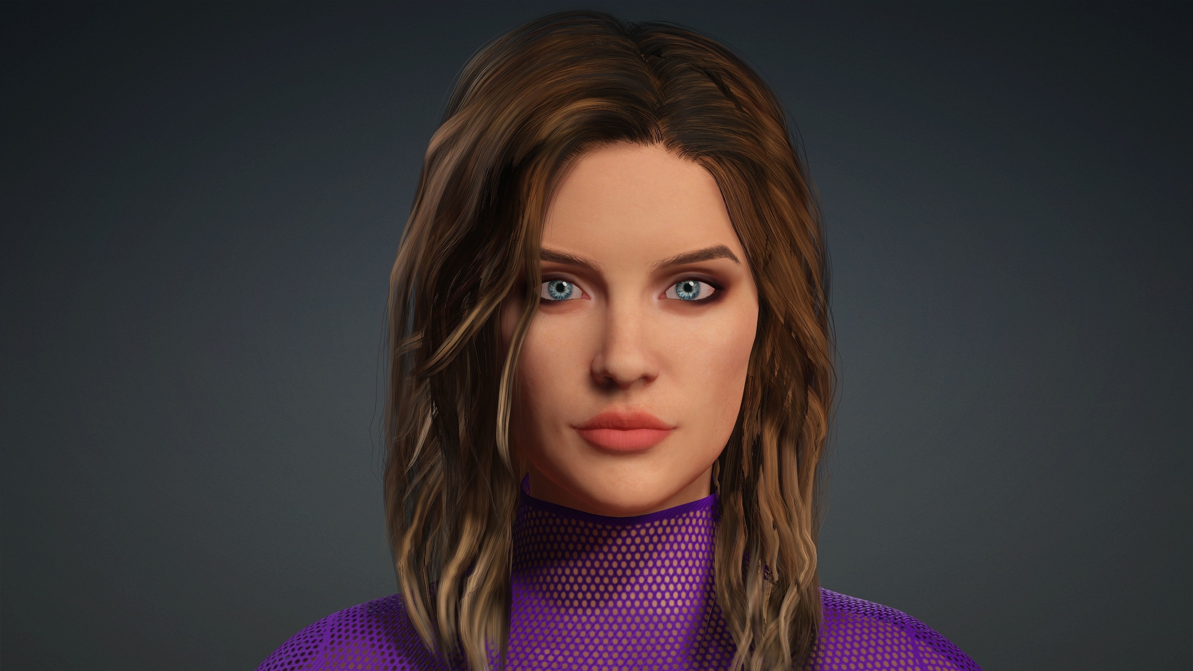 Sexy Character - Fully Rigged 3D model Low-poly 3D model_2