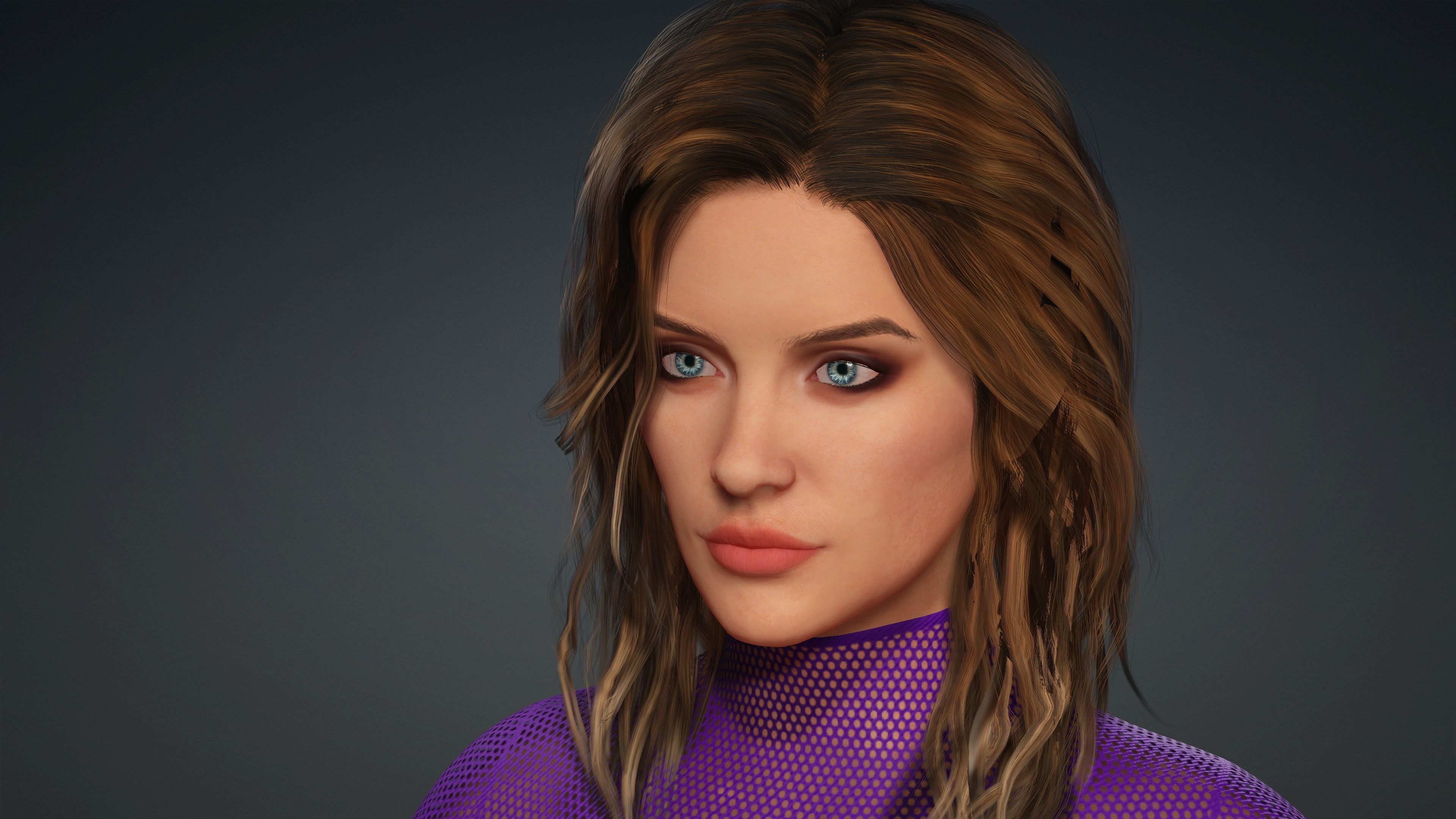 Sexy Character - Fully Rigged 3D model Low-poly 3D model_5