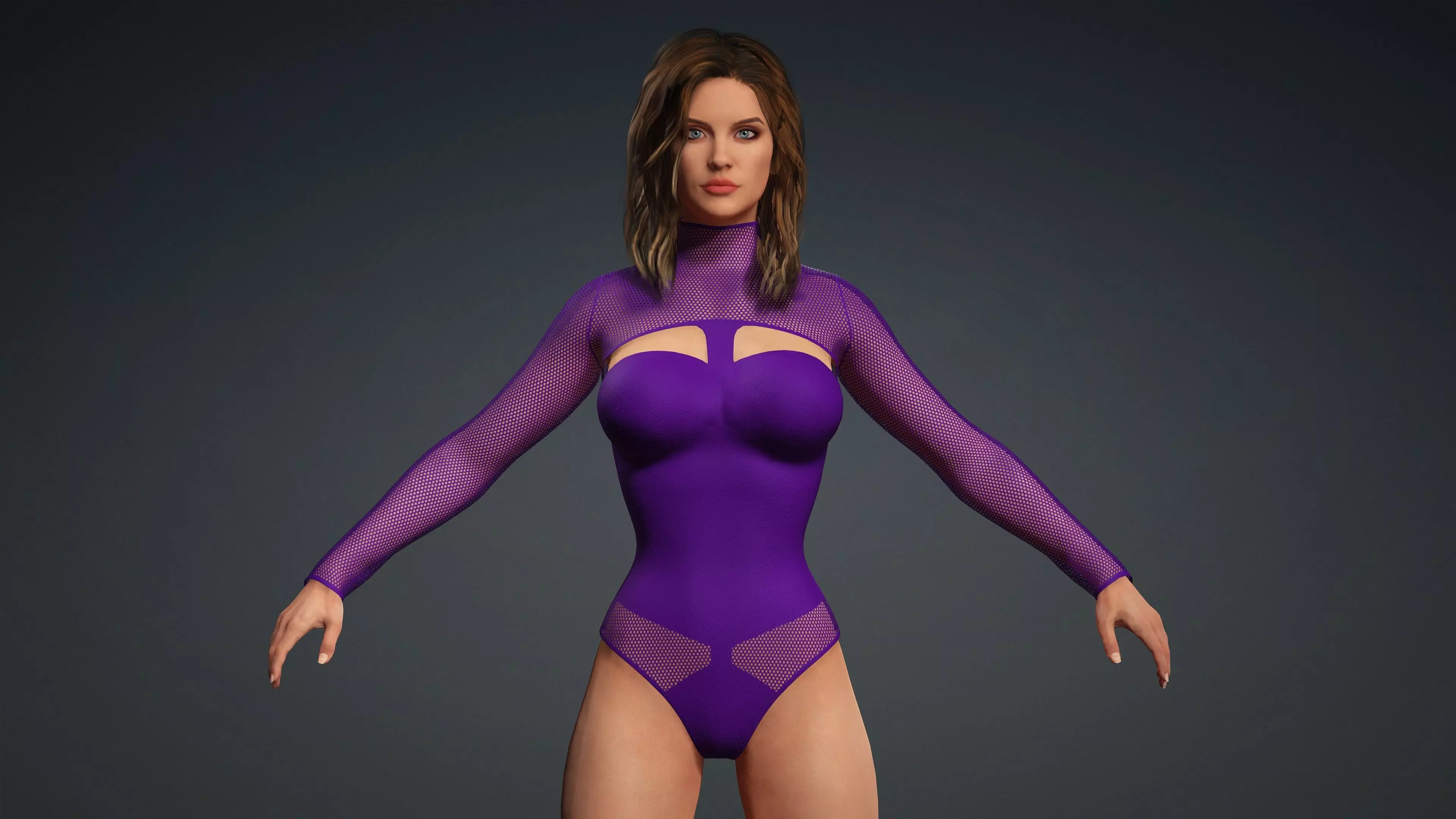 Sexy Character - Fully Rigged 3D model Low-poly 3D model_0