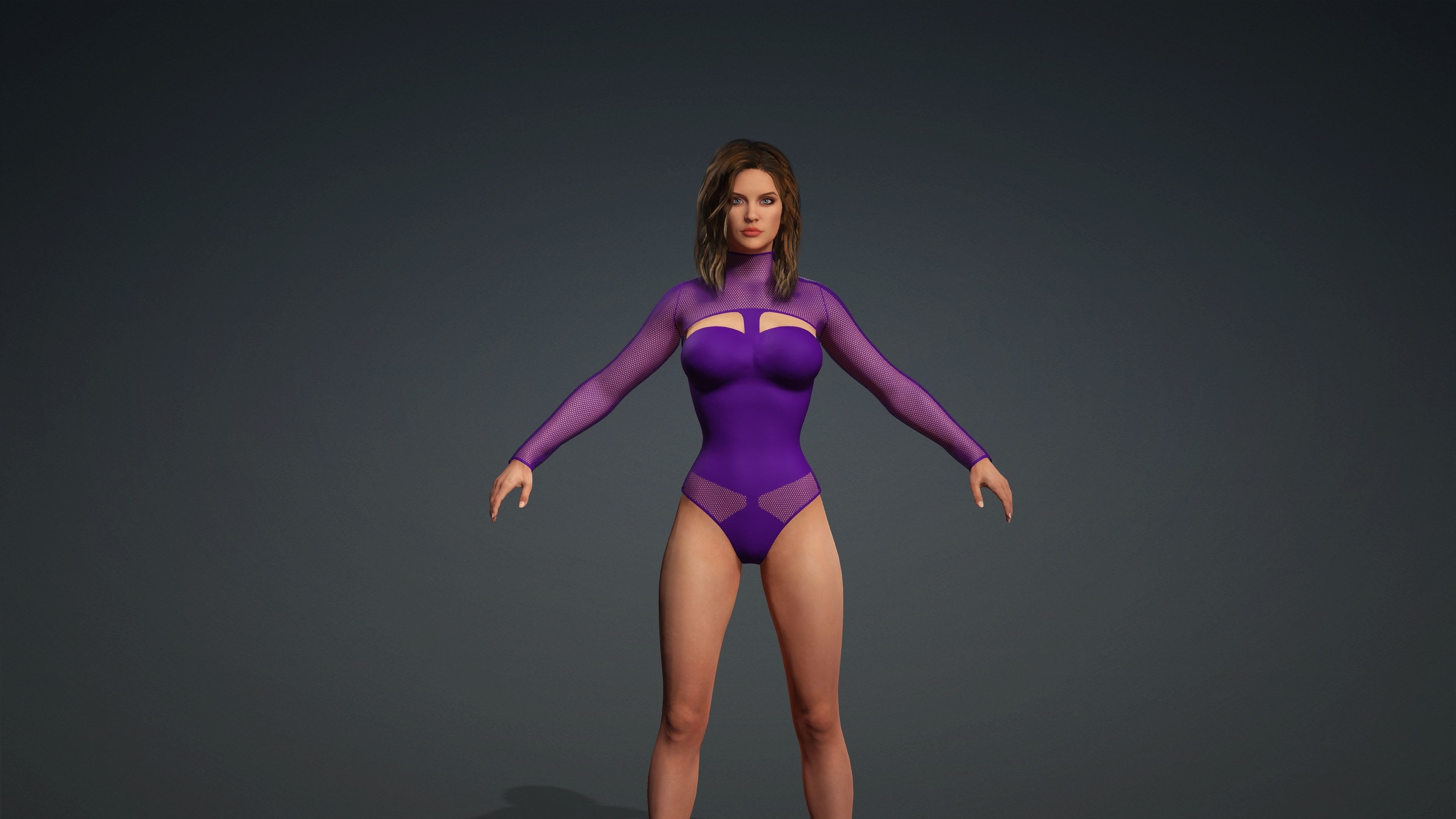 Sexy Character - Fully Rigged 3D model Low-poly 3D model_3