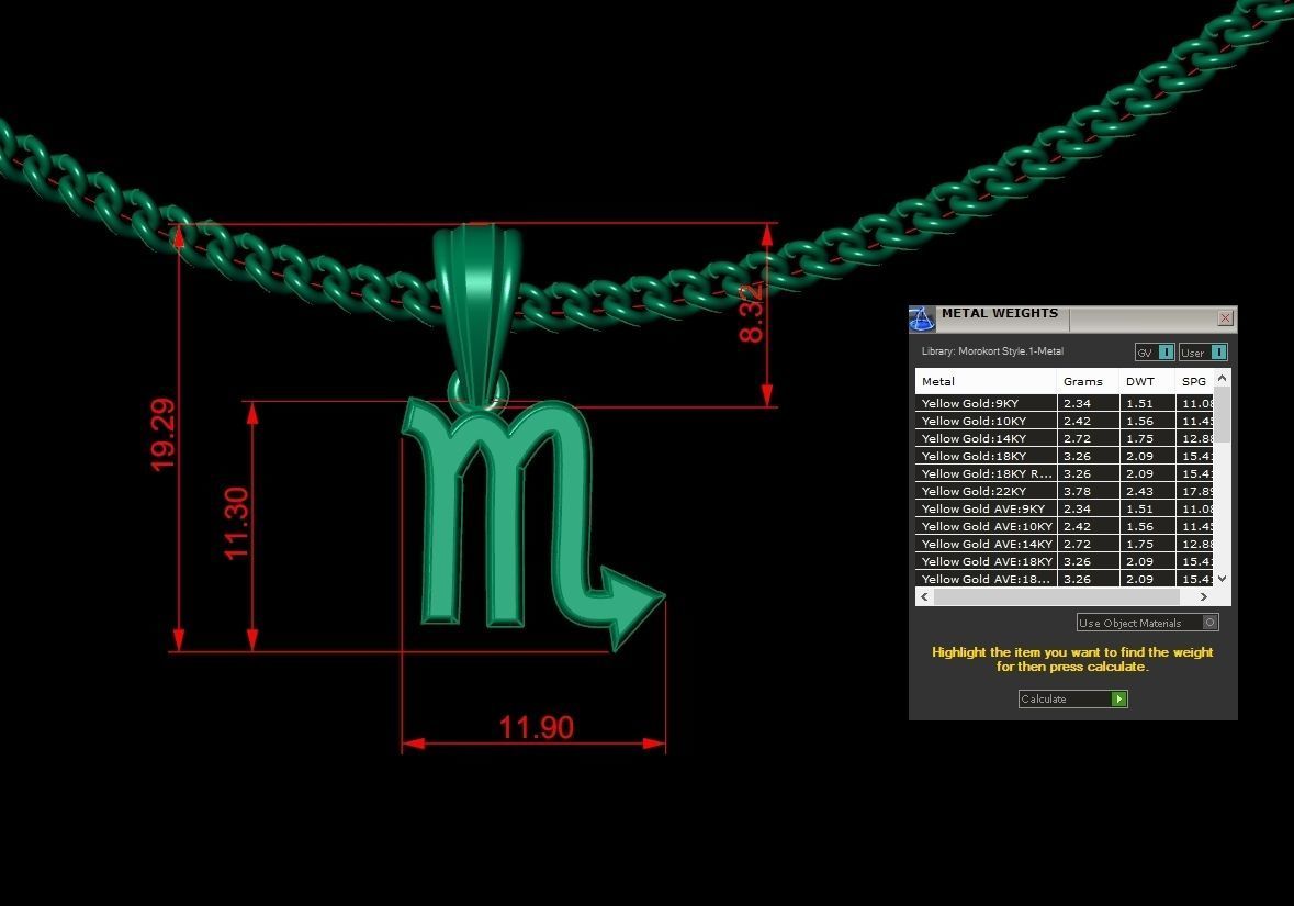 Scorpio Original Pendant Design Version 4 3D print model_1