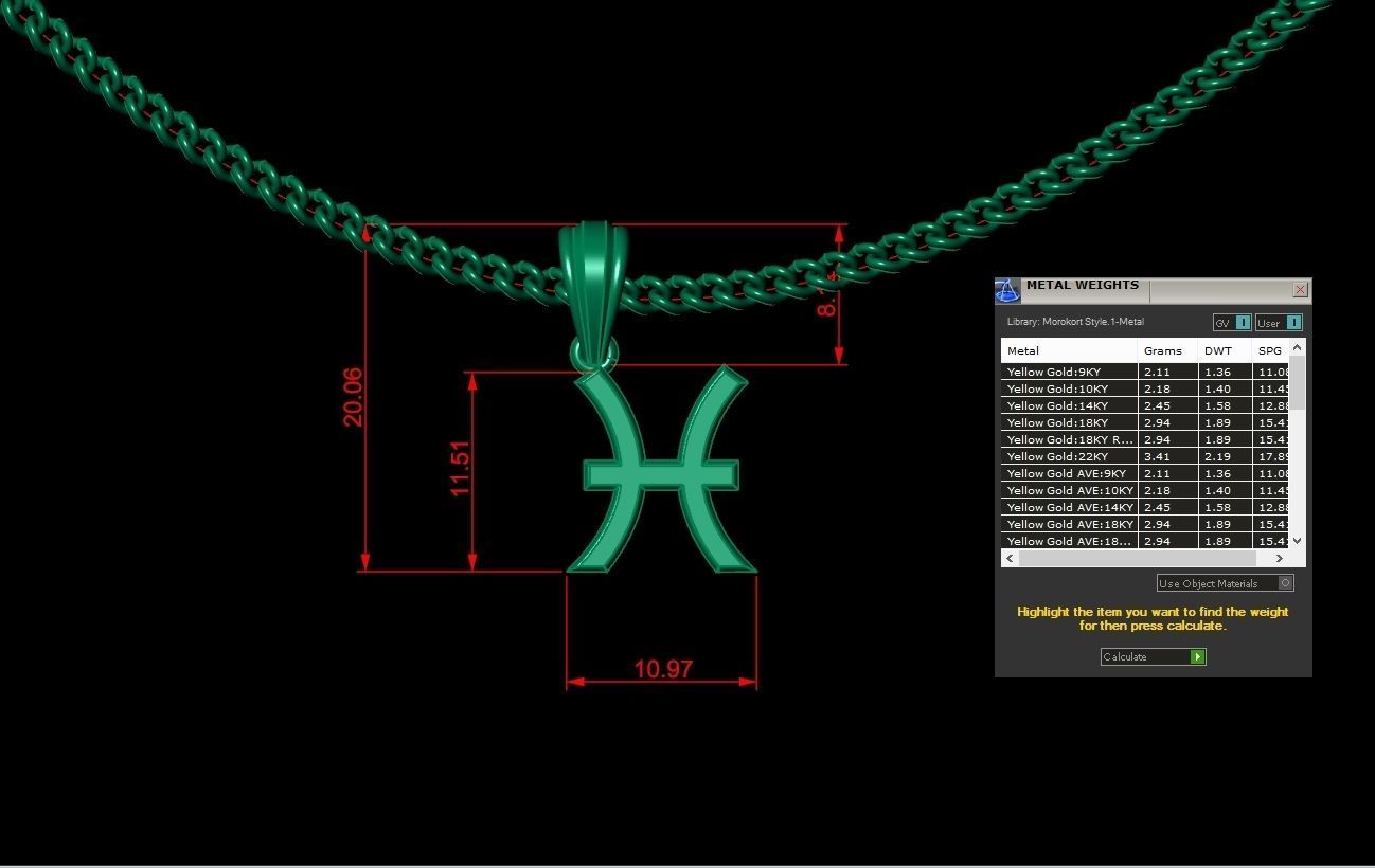 Pisces Original Pendant Design Version 4 3D print model_1