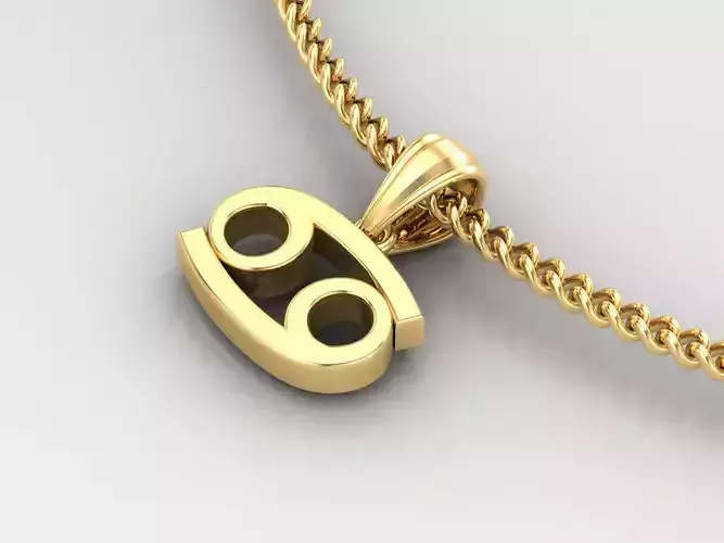 Cancer Original Pendant Design Version 4 3D print model