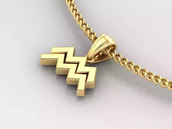 Aquarius Original Pendant Design Version 4 3D print model