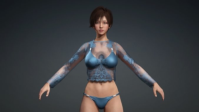 Sexy Character - Fully Rigged 3D model Low-poly 3D model