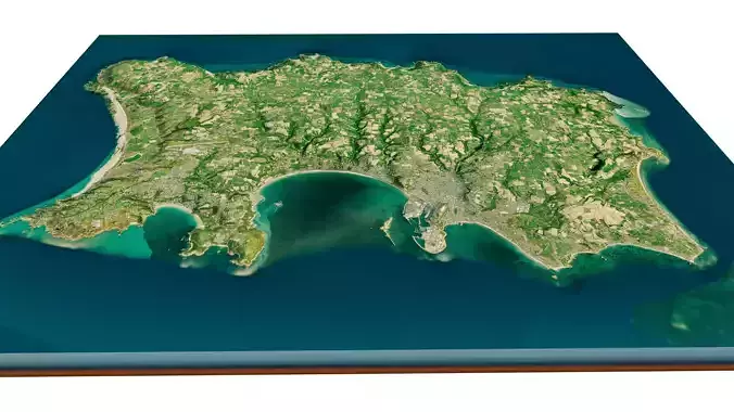 Jersey island 3d model terrain 3D model