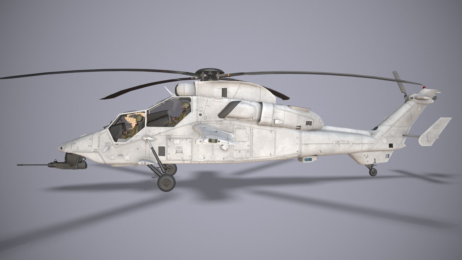 EC-665 Tiger HAD Blank Complex Animation Low-poly 3D model_4