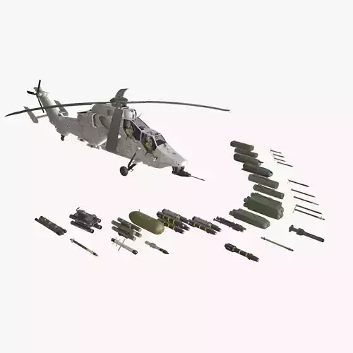  EC-665 Tiger HAD Blank Complex Animation Low-poly 3D model