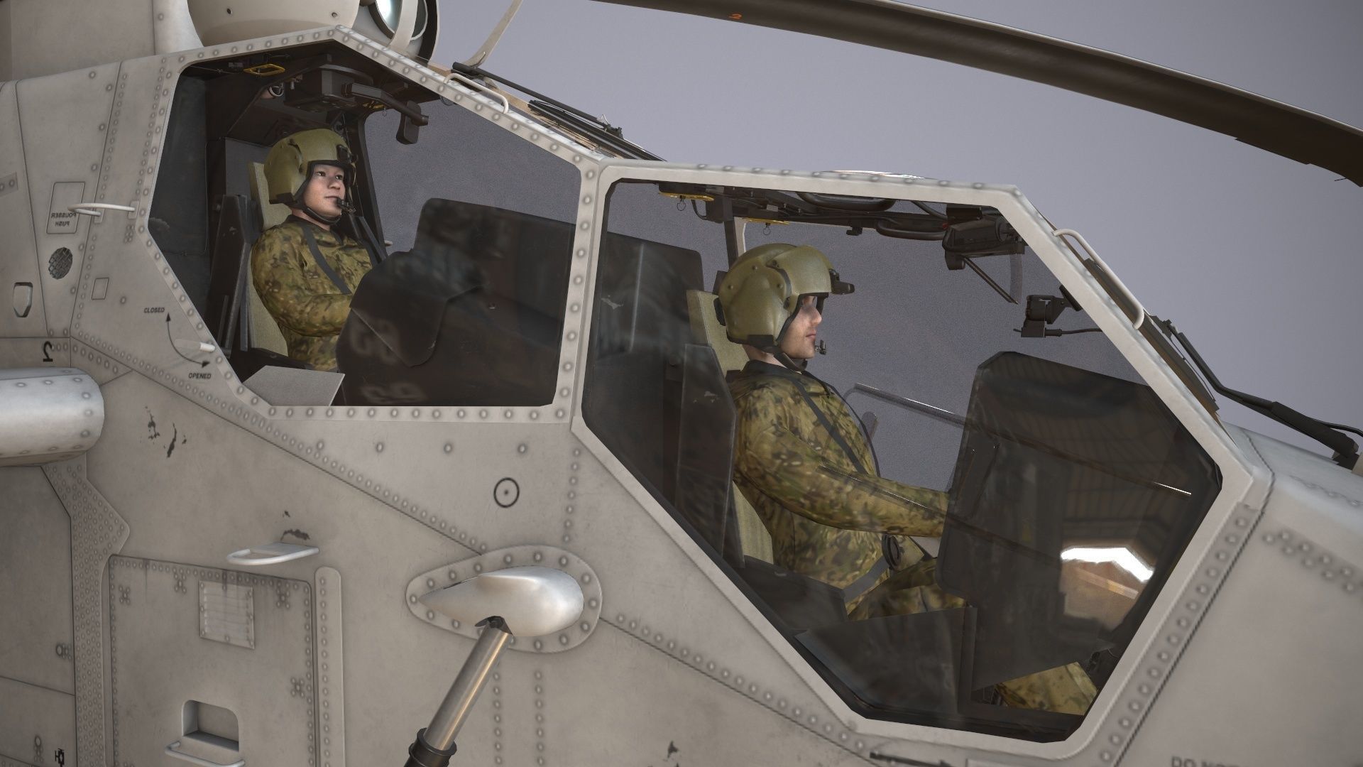  EC-665 Tiger HAD Blank Complex Animation Low-poly 3D model_9