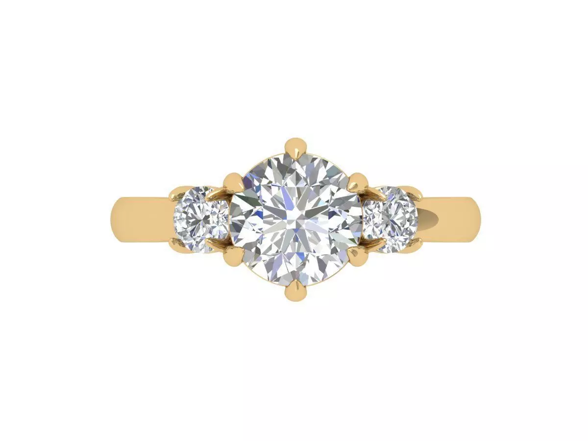 Solitaire Engagement Ring 3D print model_0